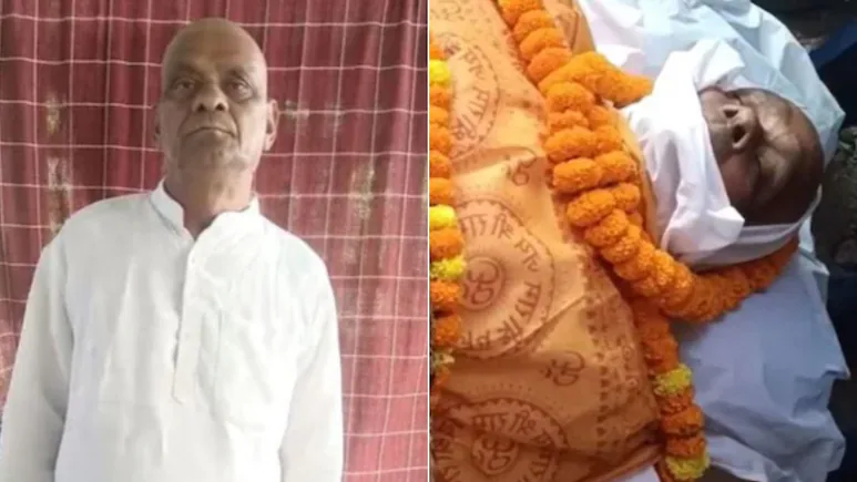 印度74歲老翁莫罕．拉爾假死，表示想看看誰會參加他的葬禮。（翻攝自NDTV）