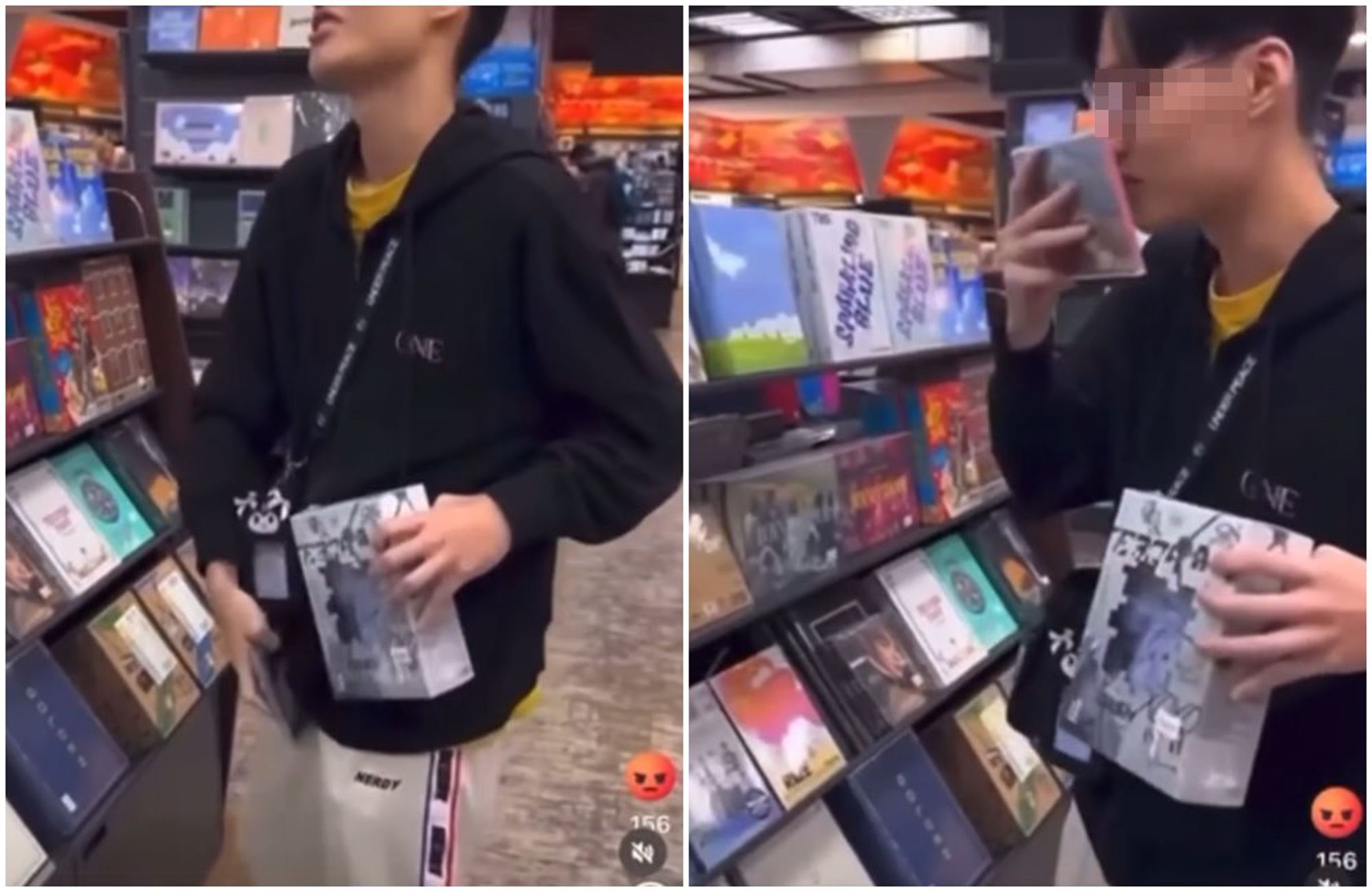 男大生拿女團CD蹭下體,之後還嘴親CD,行為脫序。(翻攝爆料公社二社臉書)