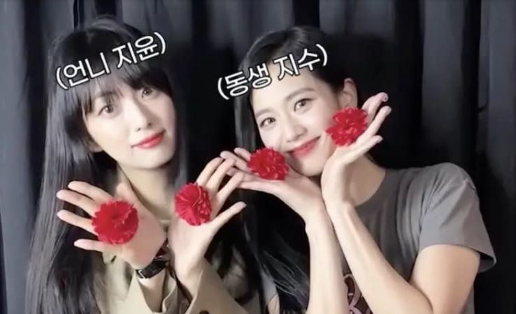 JISOO（右）的親姊姊金智潤（左）因外型亮麗曾多次登上熱搜，如今卻因哥哥的醜聞無端捲入網路謾罵。（翻攝自ig）