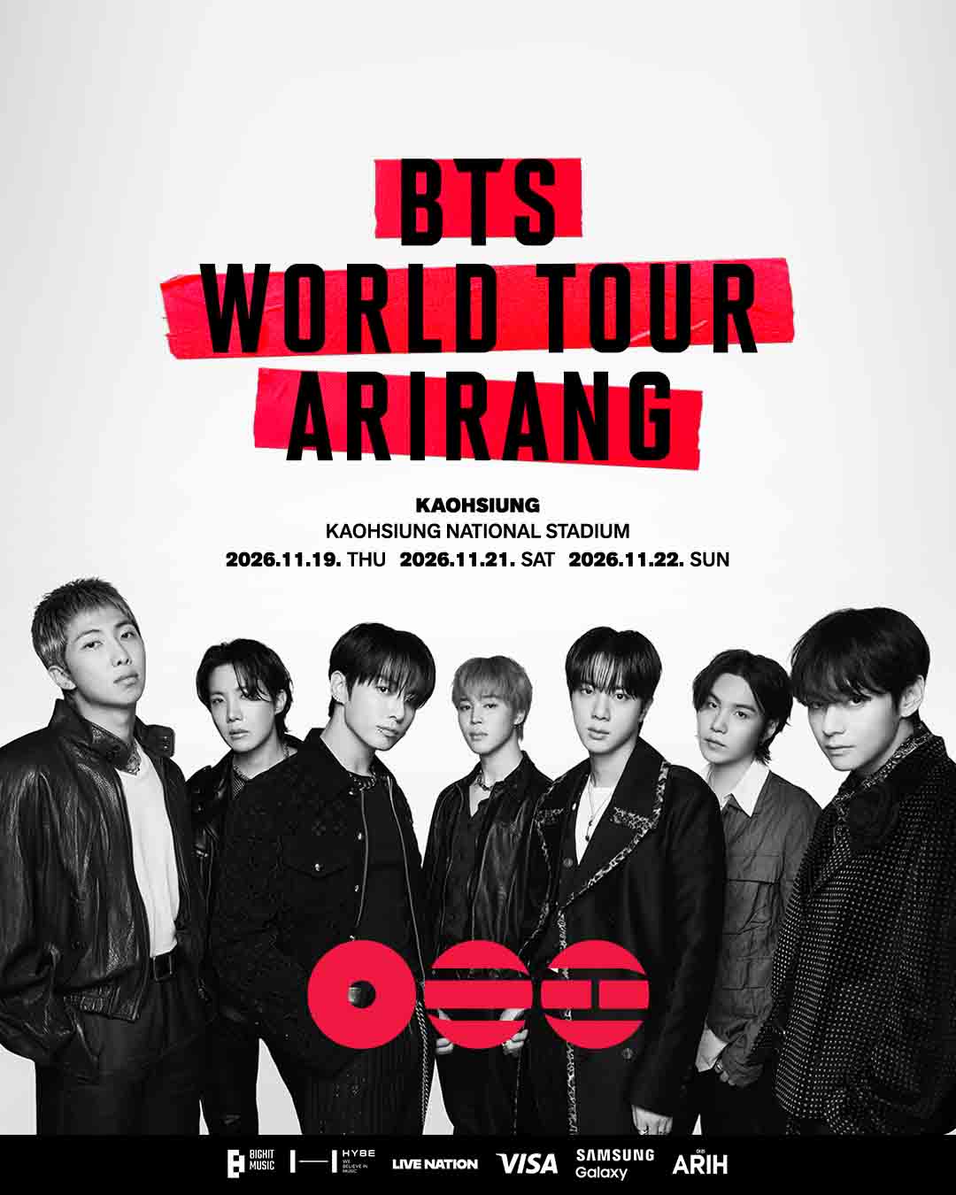 全球天團BTS 11月高雄世運震撼回歸。(Live Nation Taiwan提供)