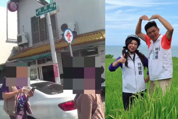 孟憲法（右圖右）違停紅線不配合，還嗆聲、搶單爆爭議，畫面也全程錄了下來。（翻攝畫面 / 孟憲法臉書）