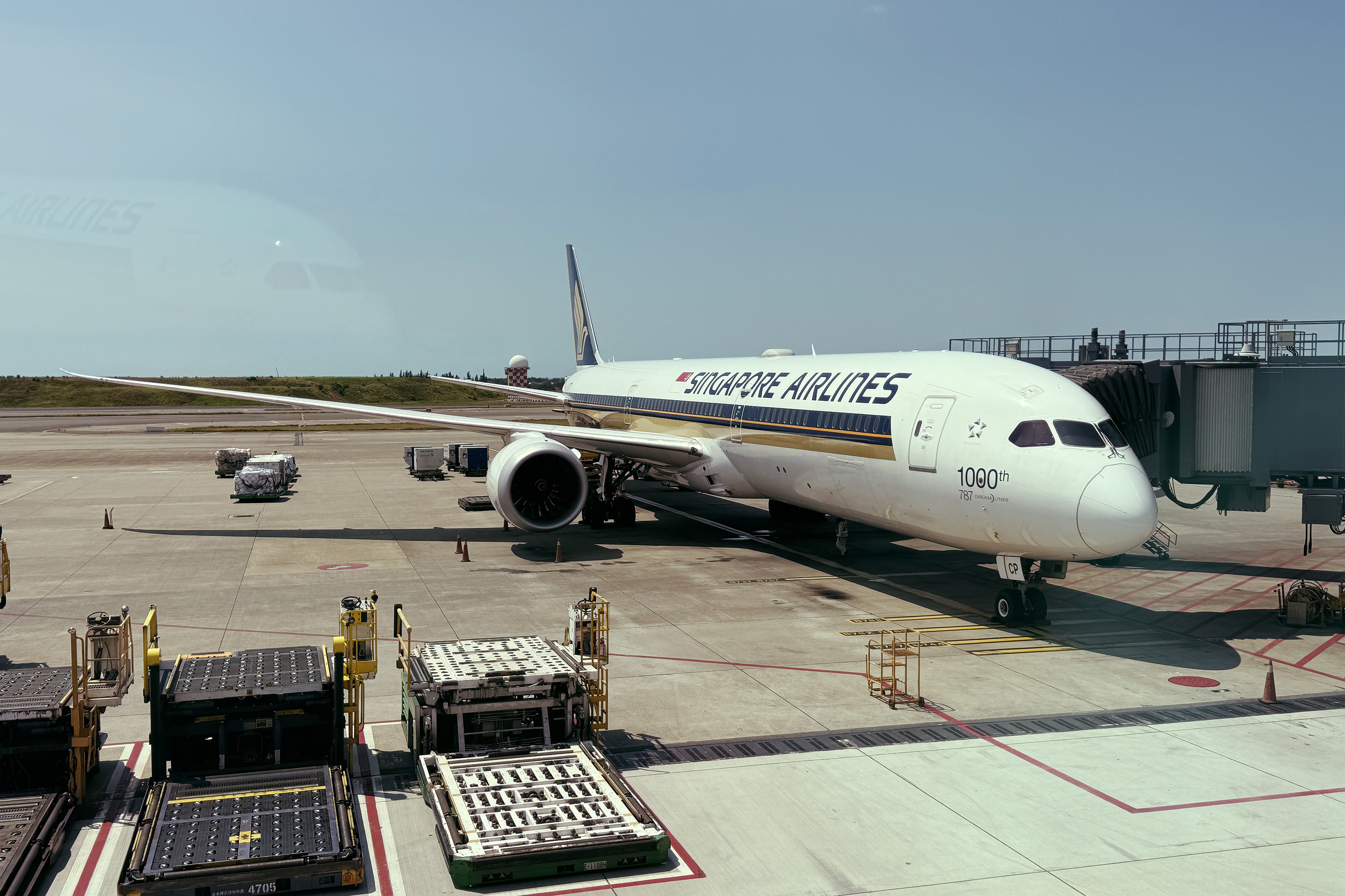 新航每天固定提供兩班B787-10機型往返台北與新加坡。