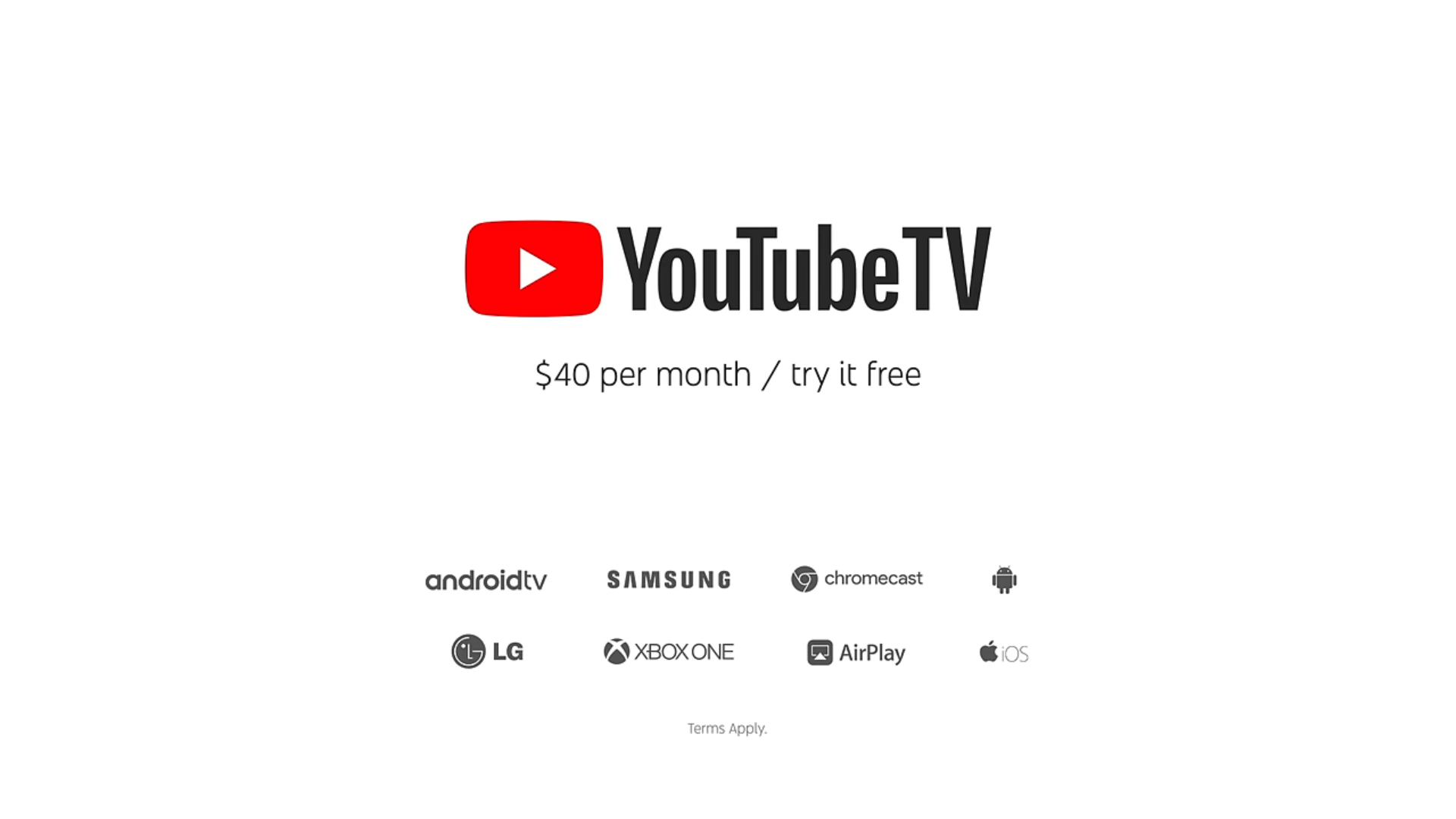YouTube TV再度漲價，曾經在廣告中出現的每月40美元（約新台幣1,300元）一去不復返，如今單月要價將漲至82.99美元（約新台幣2,697元）。（翻攝YouTube）