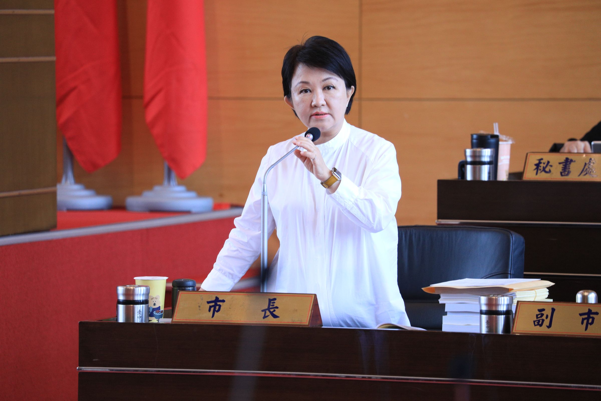 台中市長盧秀燕表示將公開標示不實美豬流向、使用的餐飲業者，目前已知流入台中81家餐飲業者。（台中市食品安全處提供）