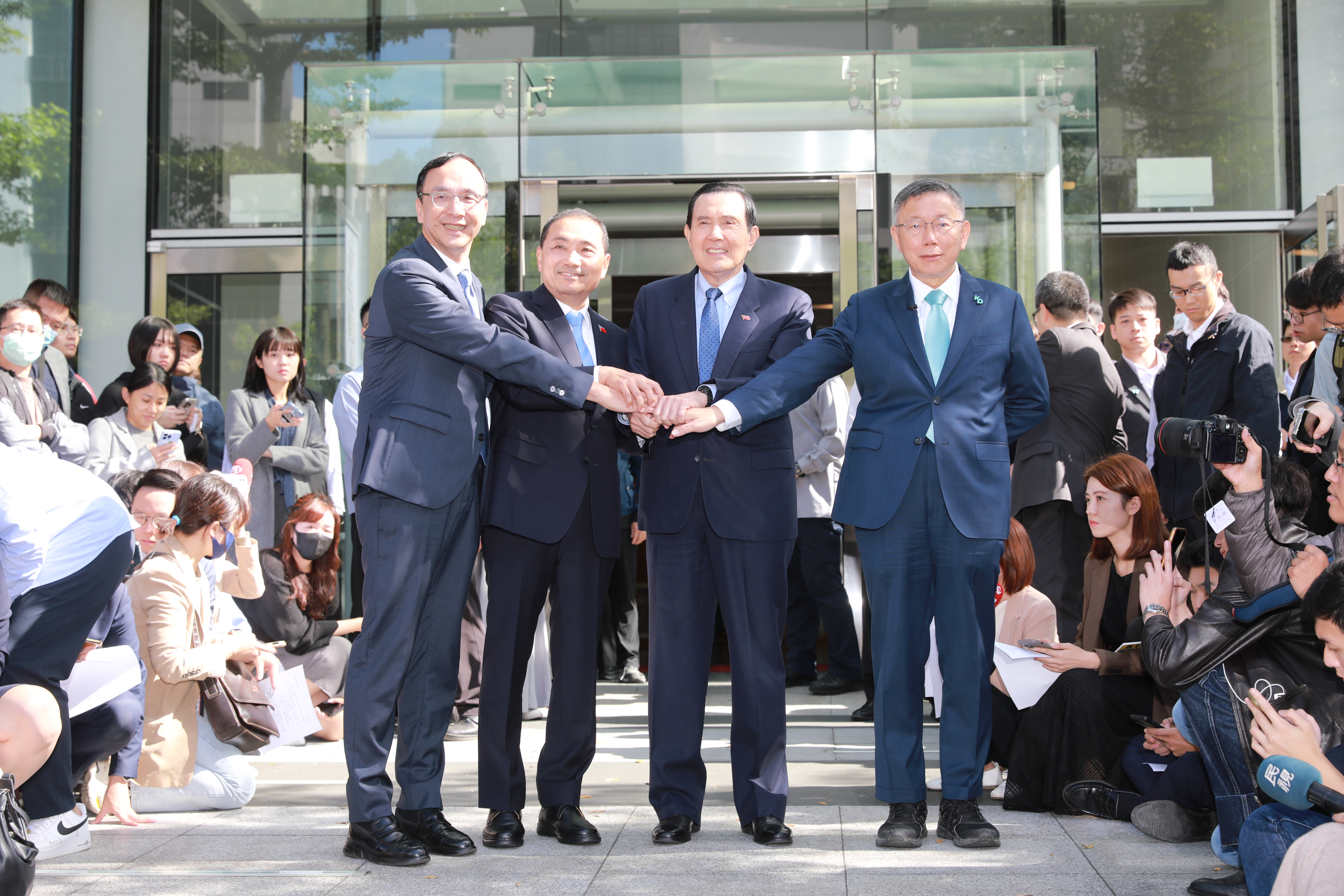 北檢將朱立倫（左起）、侯友宜、馬英九、柯文哲列為選他字案被告偵辦。（本刊資料照）