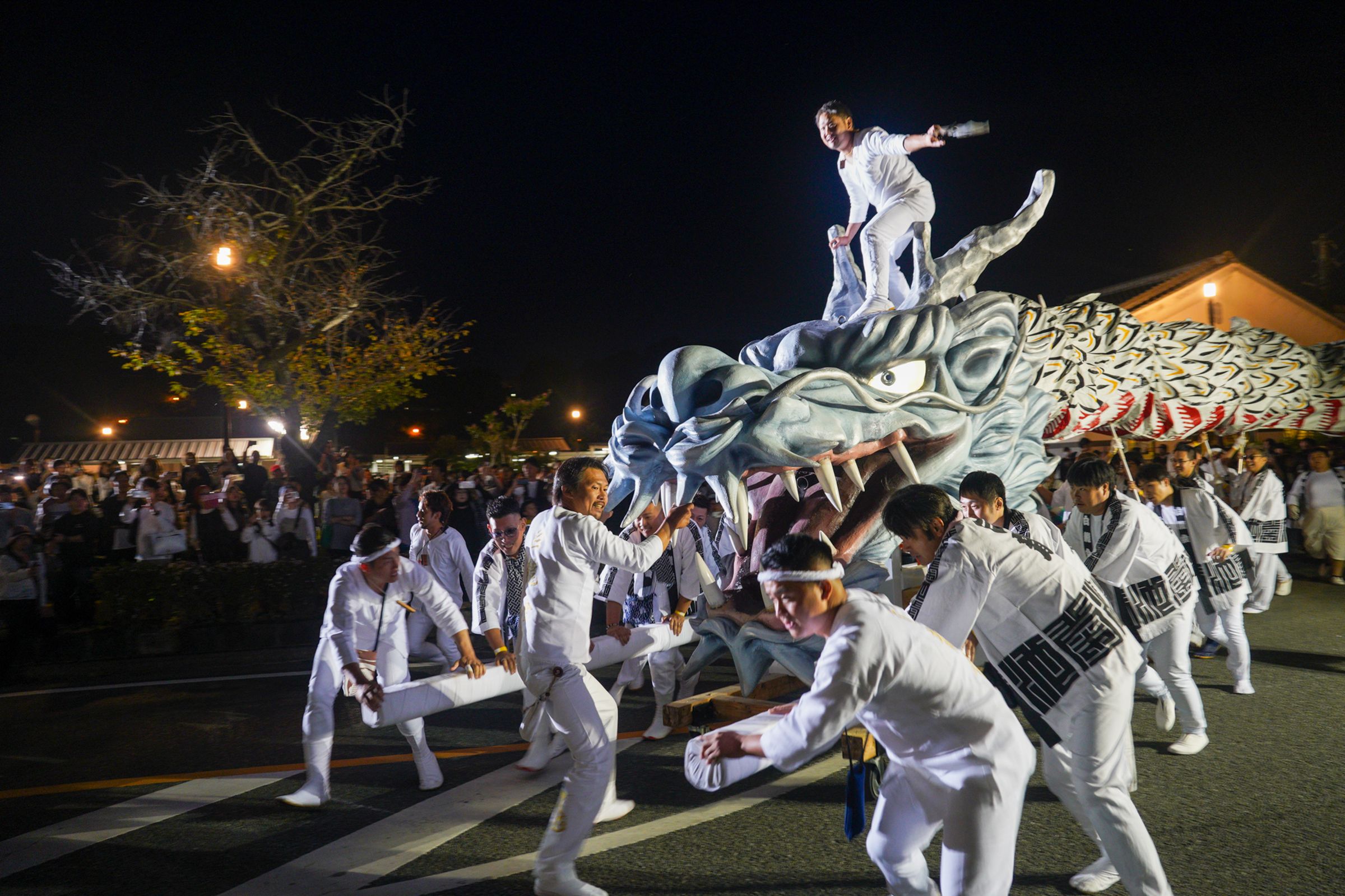 菊池地區的年度傳統祭典「白龍祭」會在每年秋季盛大展開。（熊本縣菊池市提供）