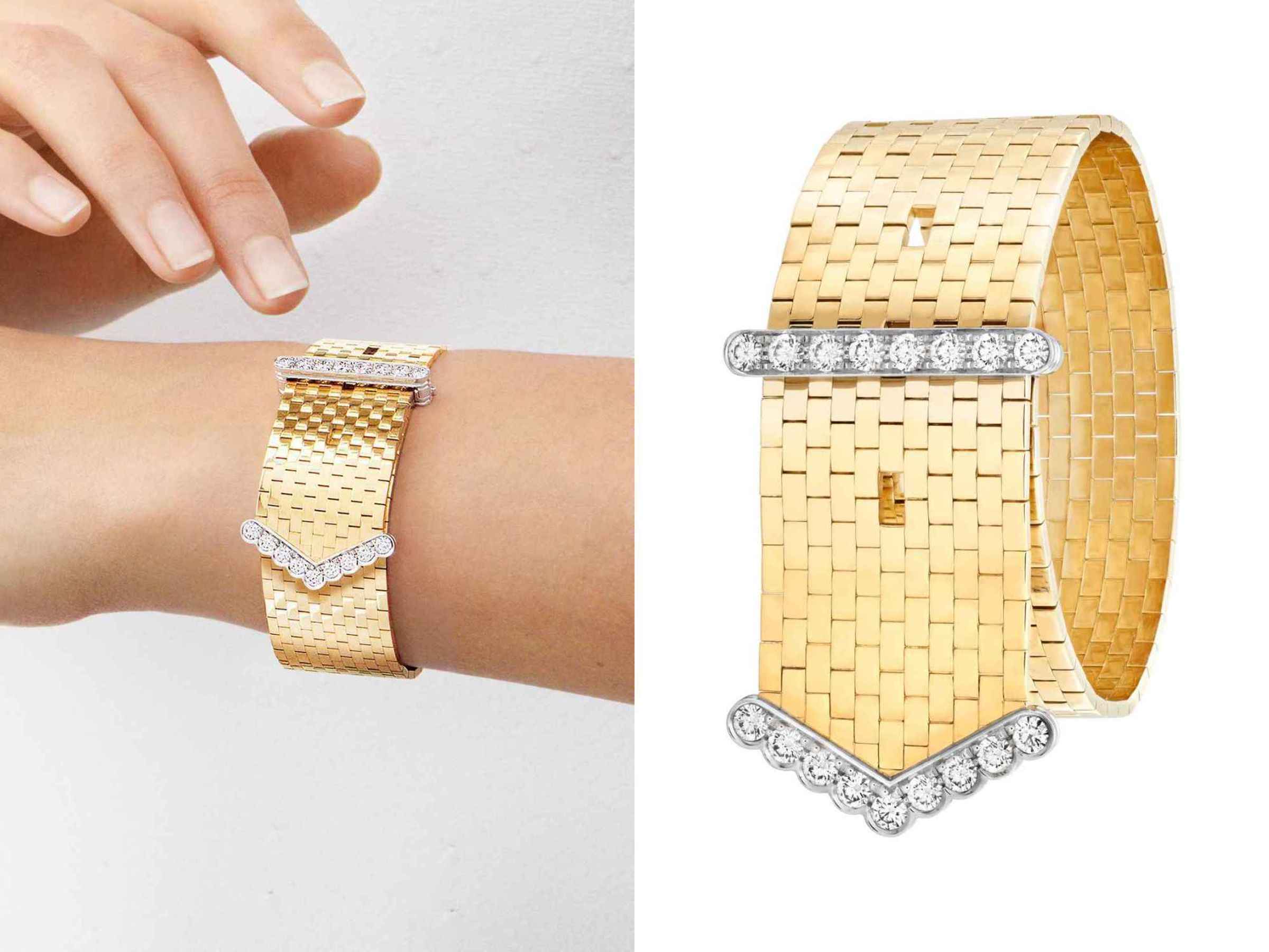 梵克雅寶 Van Cleef & Arpels Signature高級珠寶系列 Ludo手鐲 18K黃金，搭配鑽石。參考價格NT$2,890,000。