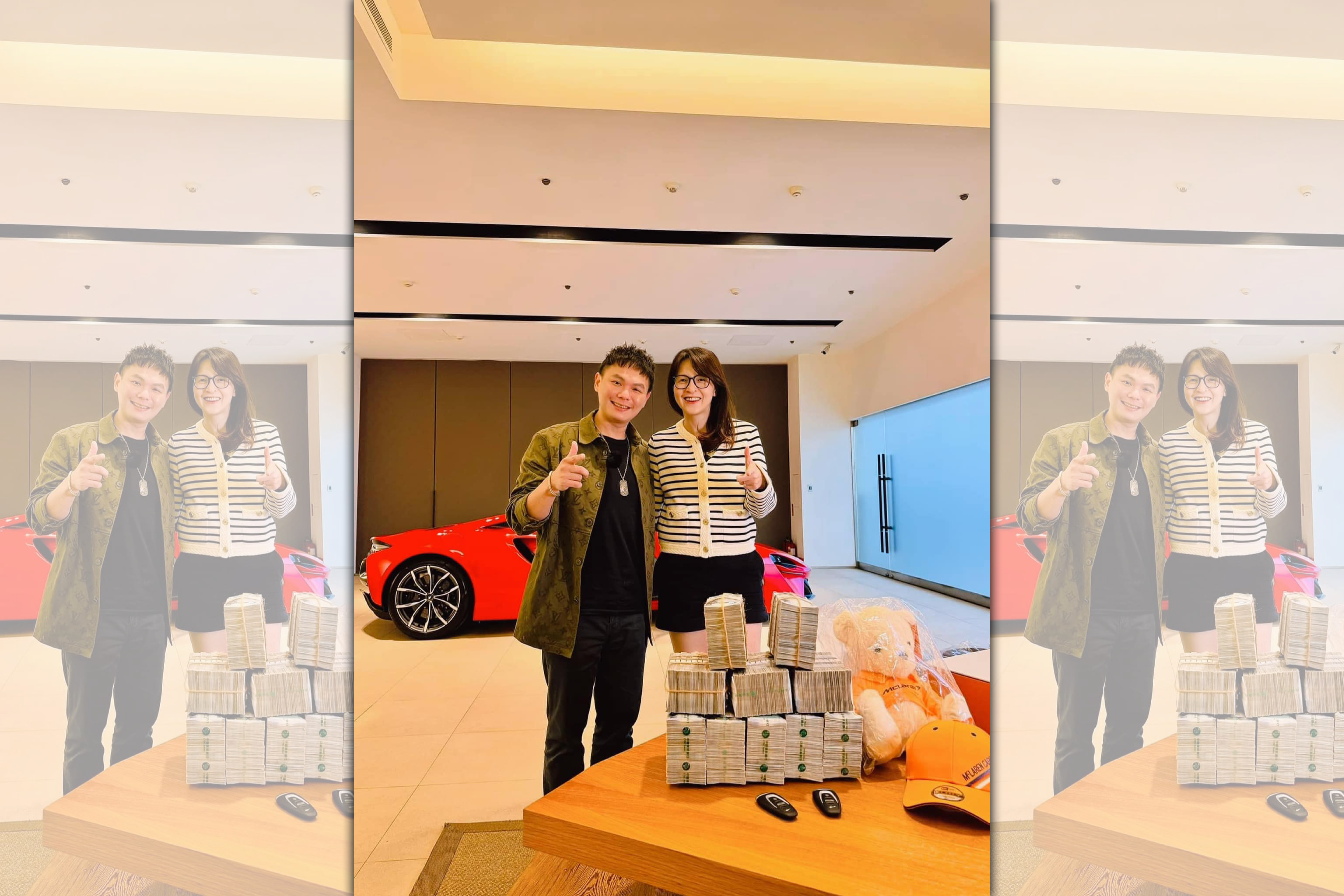 超哥帶著現金1千萬去買麥拉倫超跑Artura。（翻攝自超哥臉書）