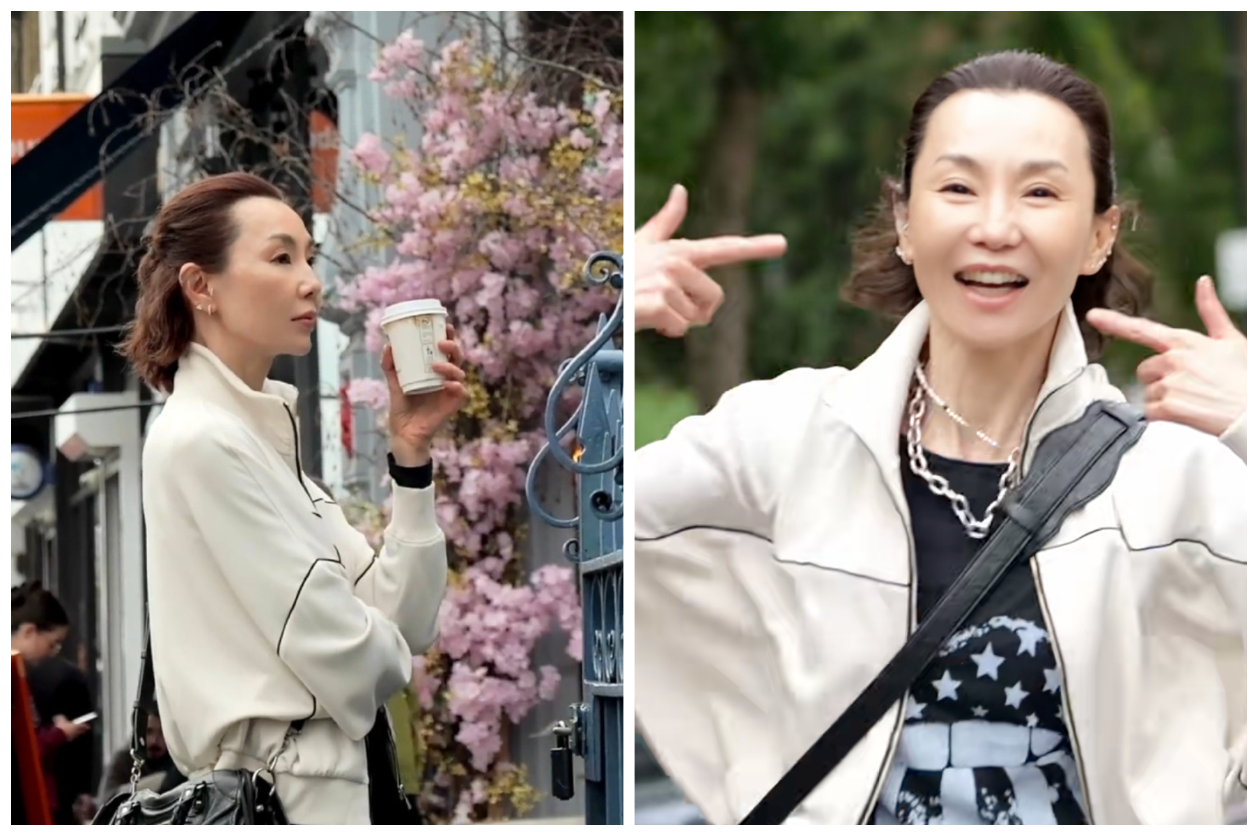 張曼玉分享在Notting Hill的影片，巨星風采依舊。（翻攝張曼玉小紅書）