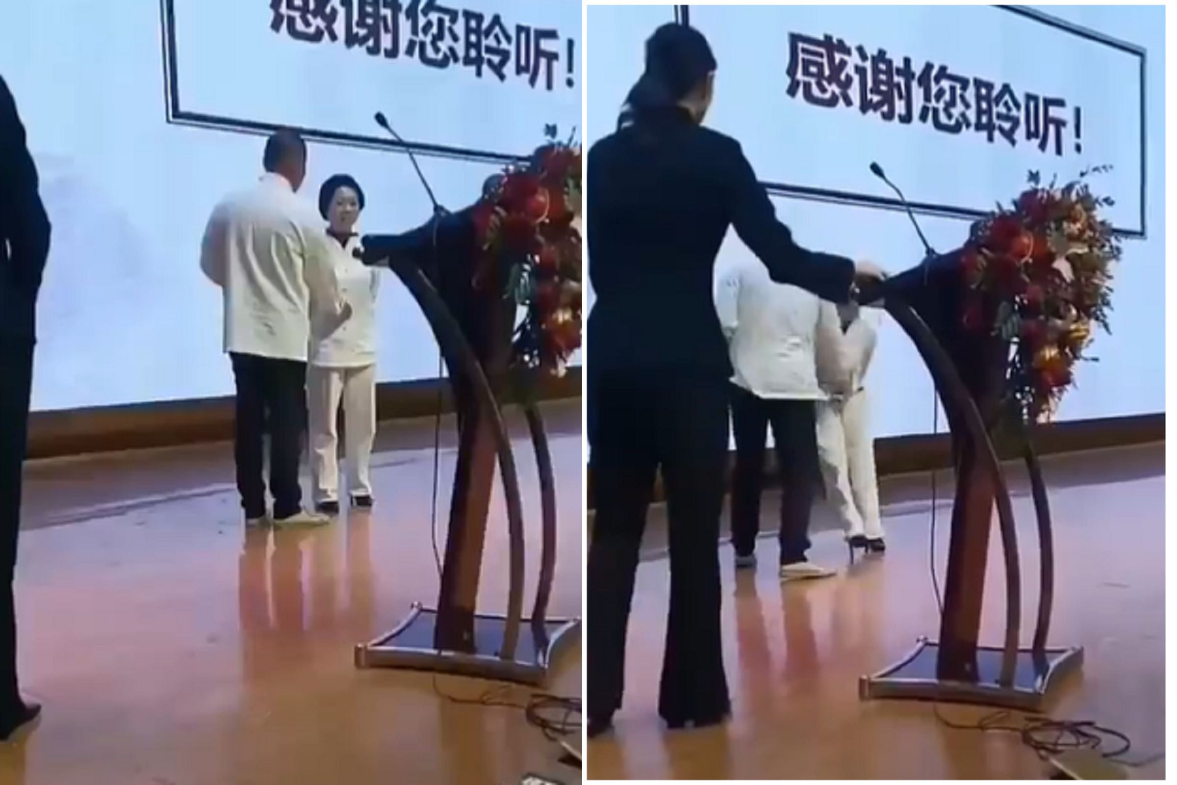 不講武德?大媽被大師點穴慘遭「頂到深處」重擊,震撼影片曝光。(翻自X平台)