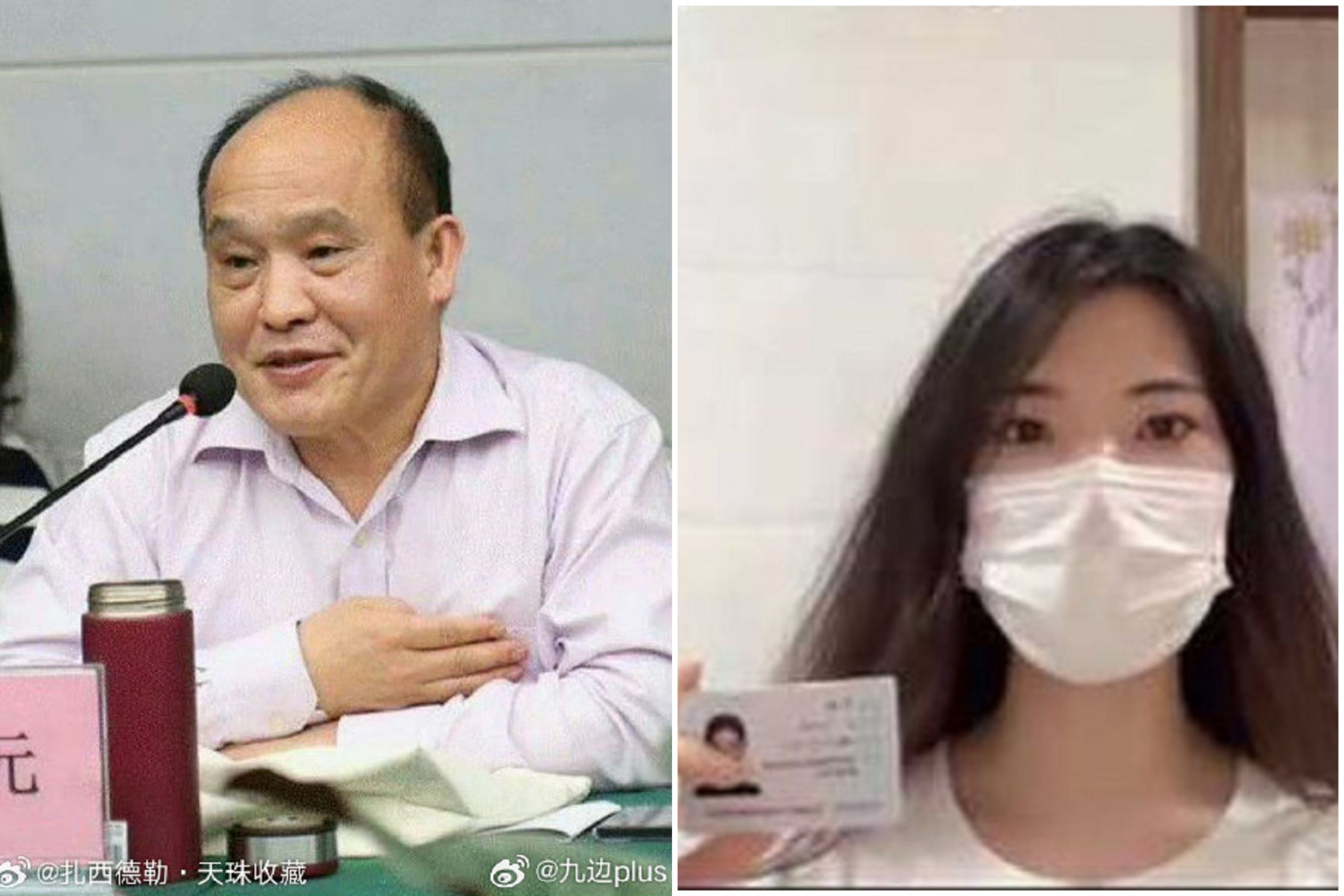 中國教授變「叫獸」，正妹博士生遭長期性侵霸凌！自曝證據引網震驚。（翻自微博）