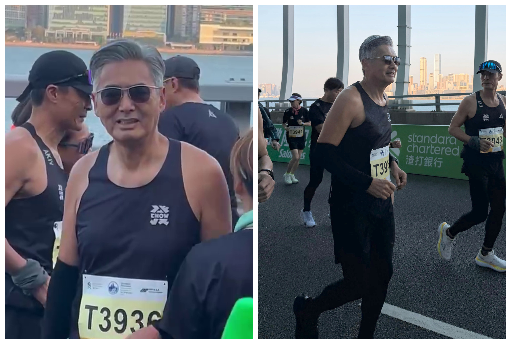 周潤發今再戰渣打馬拉松，參加10公里賽事。（翻攝小紅書、微博）