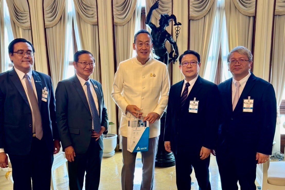 泰國總理賽塔5日宣布，台灣科技公司台達電未來4年，將在泰國投資5億美元。（翻攝自Srettha Thavisin X）