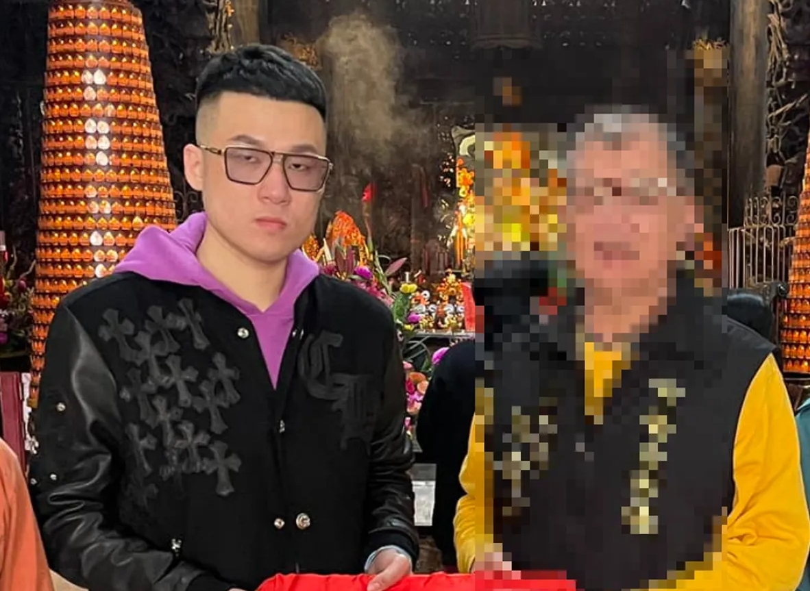 顏純左的兒子顏大鈞涉嫌吸金、欠債，還傳出他放話「賴清德是我乾爹」，總統府人士則否認此一說法。（翻攝自臉書）