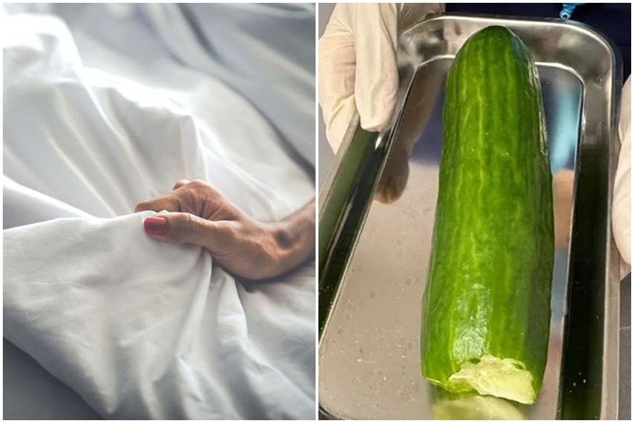 俄羅斯一名21歲女子瑪麗娜與男伴為了助興，竟把巨無霸大黃瓜塞進體內。（翻攝自Pexels／Инцидент Миасс）