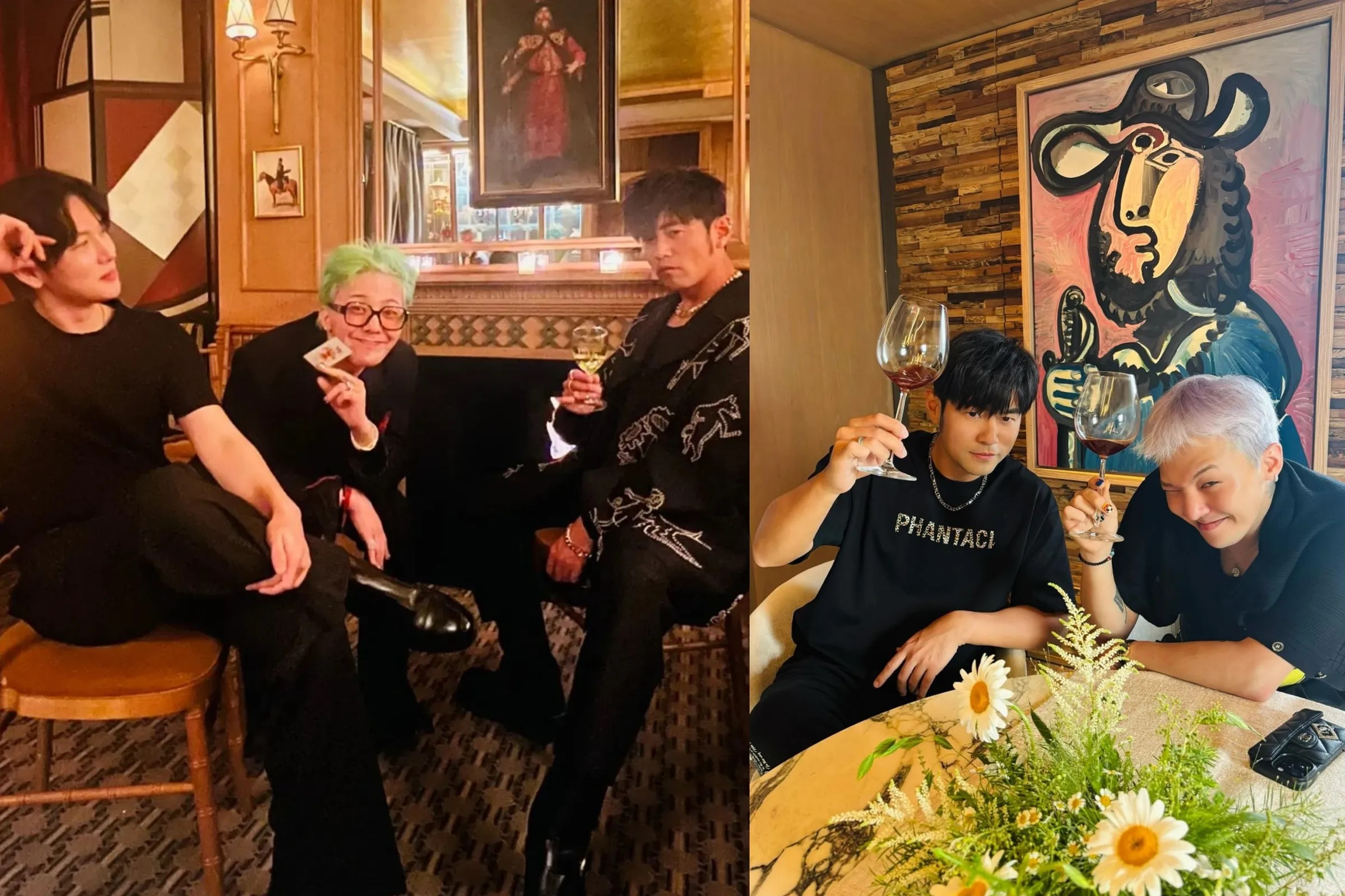 周杰倫跟GD今年1月就曾在巴黎同框，這次GD來台北開唱，更成為周杰倫家中訪客，也讓外界看到周杰倫的畢卡索收藏。翻攝周杰倫IG