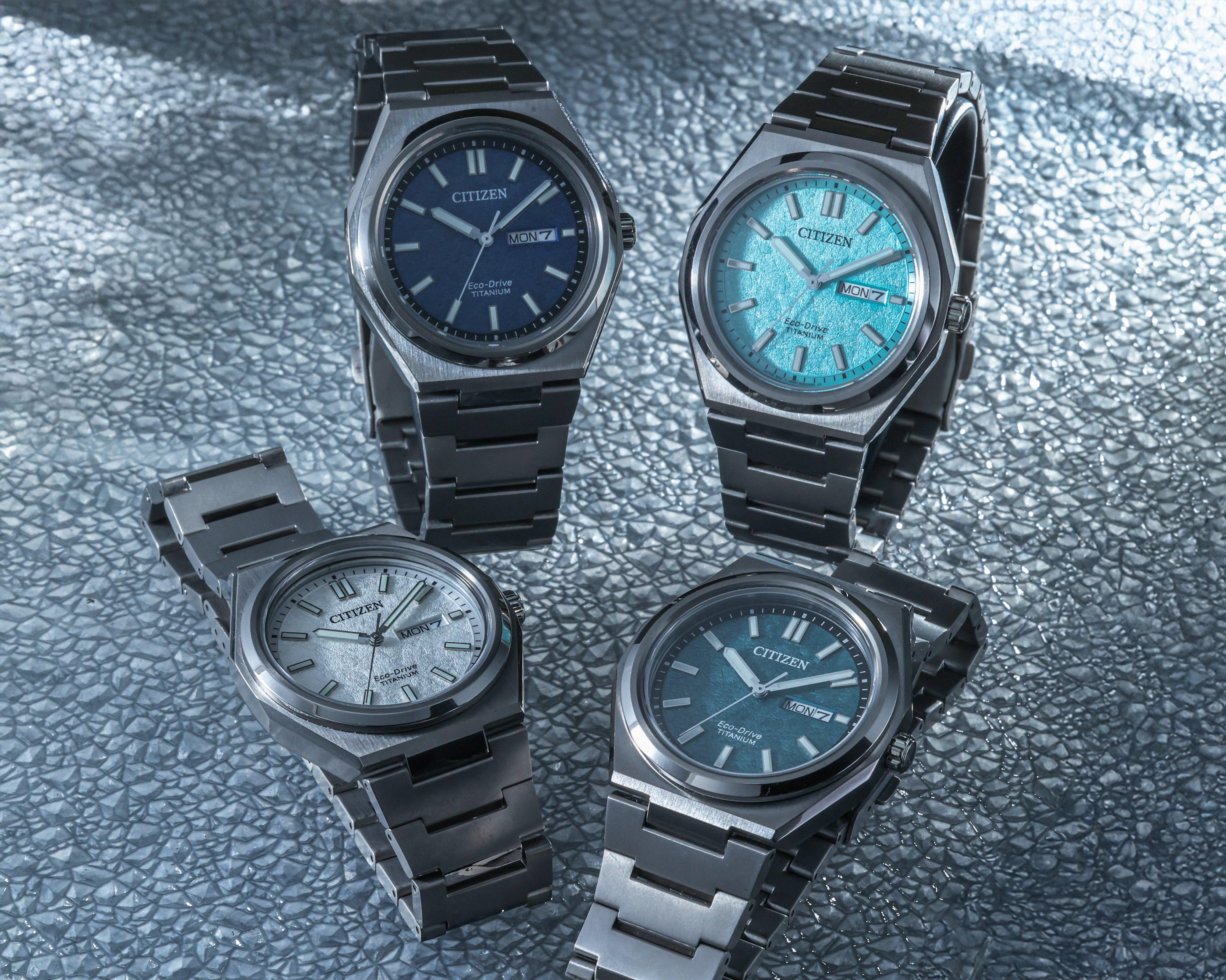 CITIZEN推出「Zenshin」系列三針Day-Date款式,共有四種顏色選擇。