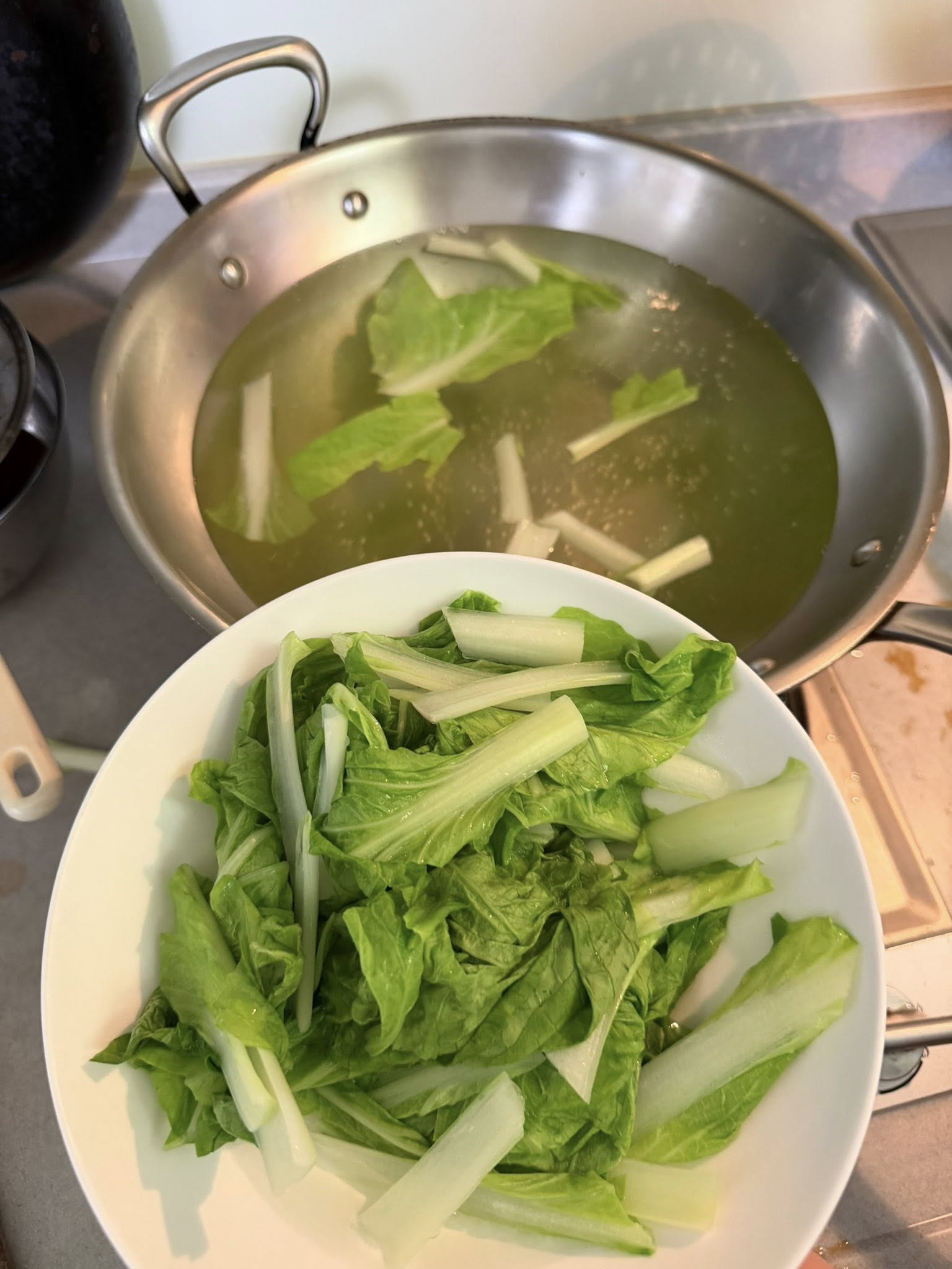 燙青菜。