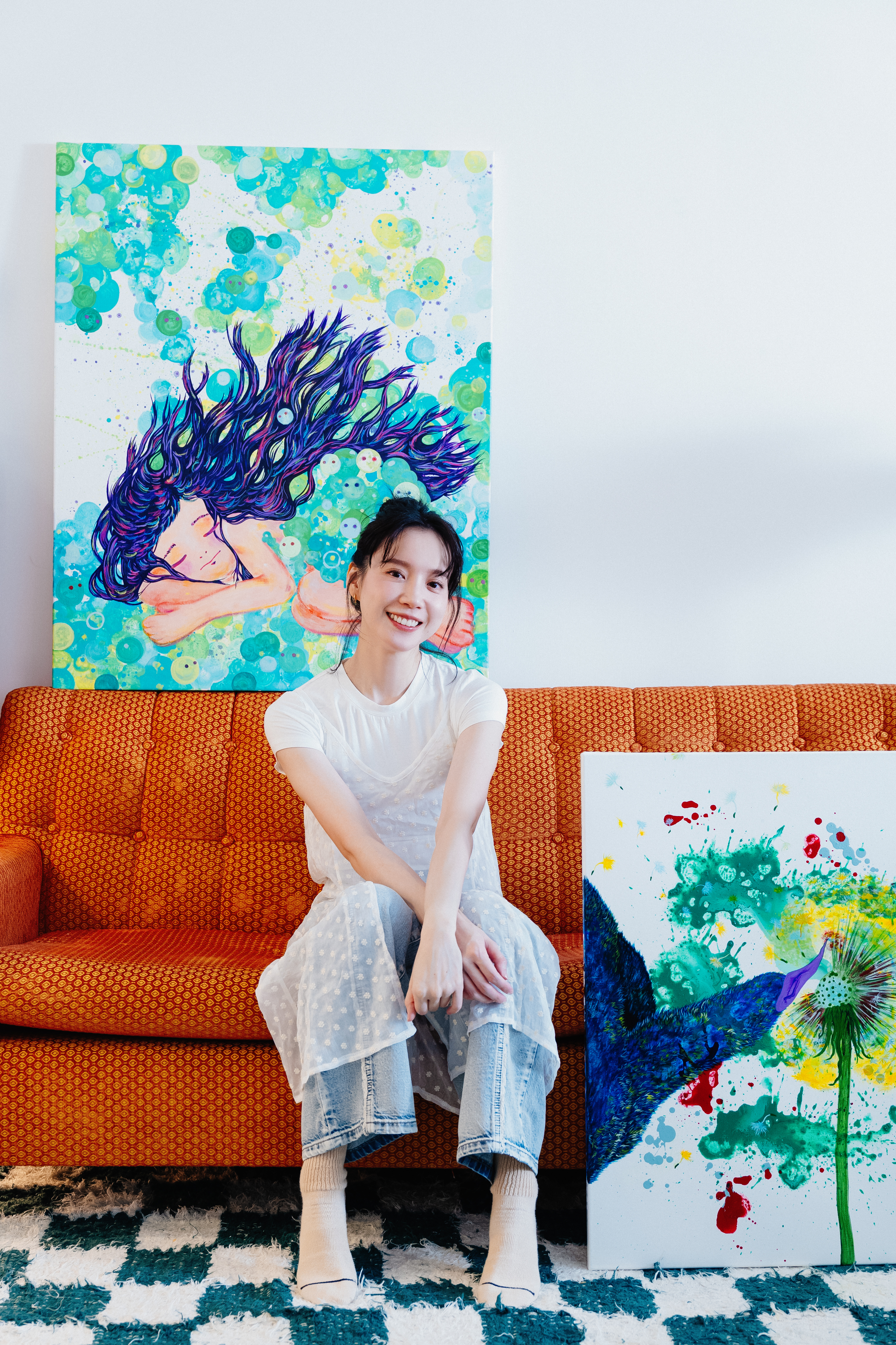 程予希二度舉辦畫展，當成給自己最大的鼓勵。（星星相藝提供）