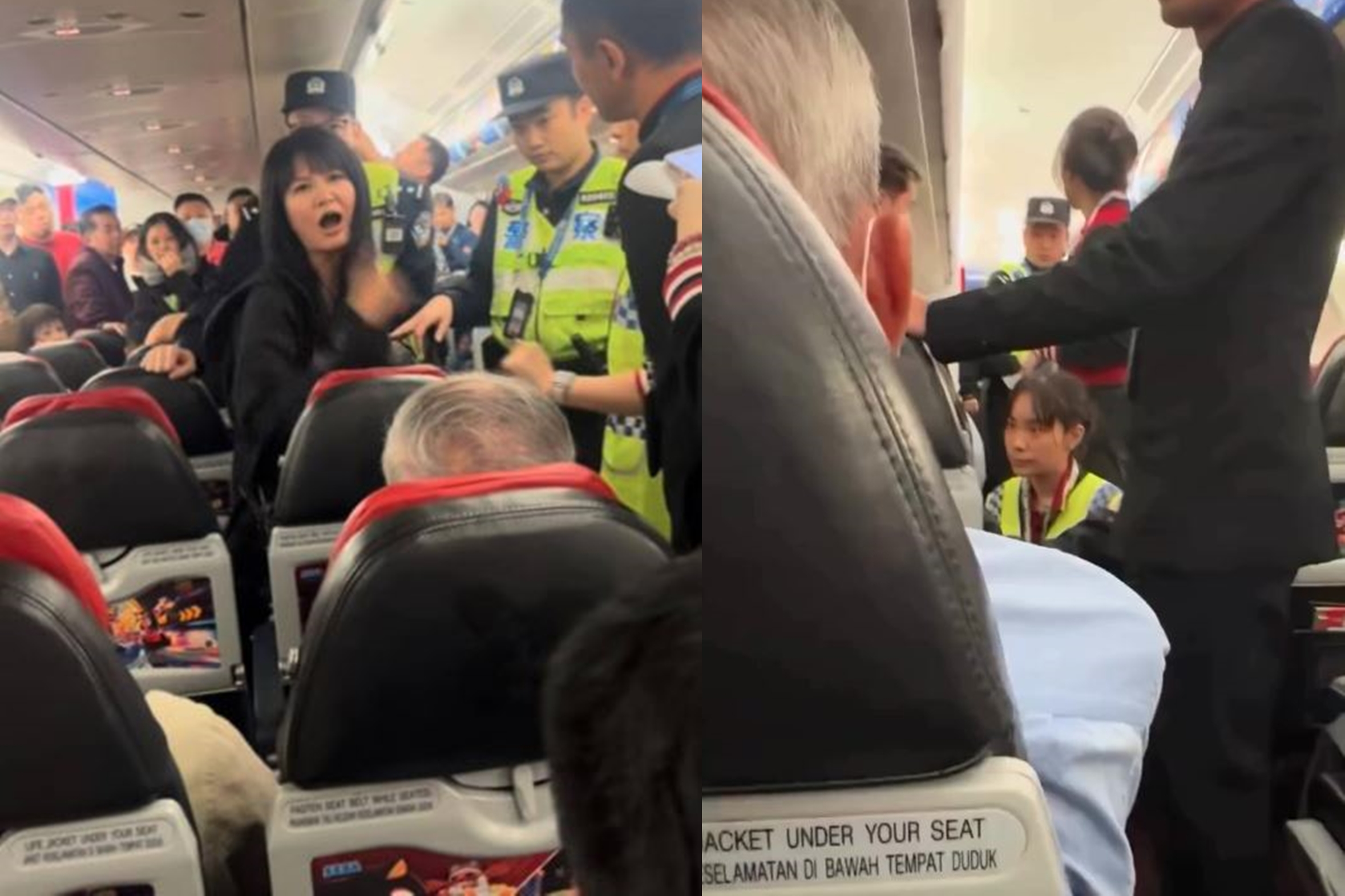 影片背景中1名意外入鏡的淺藍色襯衫男子，竟意外引爆了更具戲劇性「案外案」。（翻攝自threads）