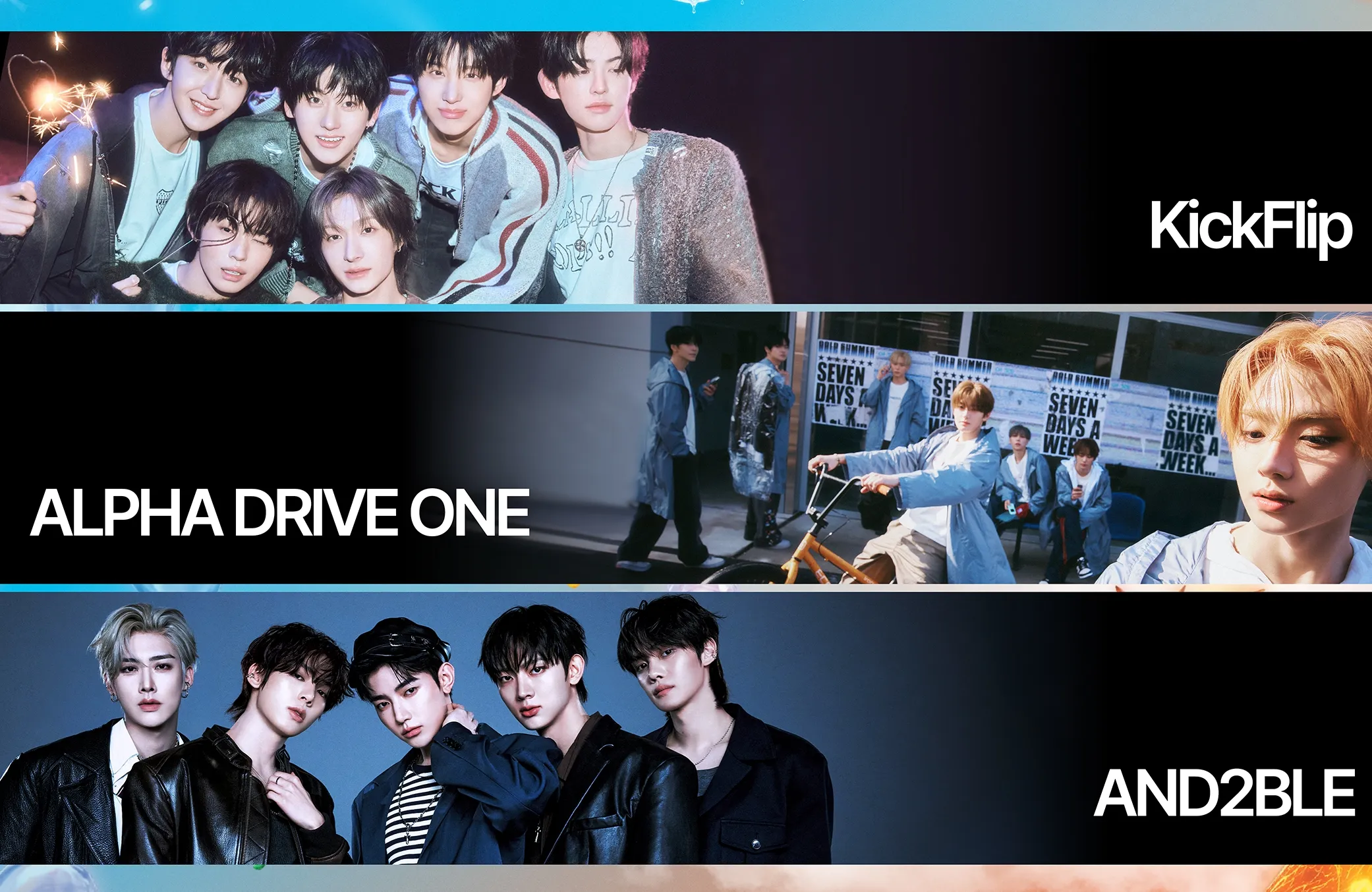 男團 KickFlip、ALPHA DRIVE ONE、AND2BLE 也將攜手帶來「Red Summer Night」特別舞台（SBS提供）