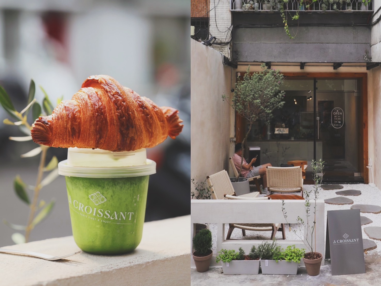 今年3月開幕的可頌專賣店「A croissant」，位於台中西區美村路上。