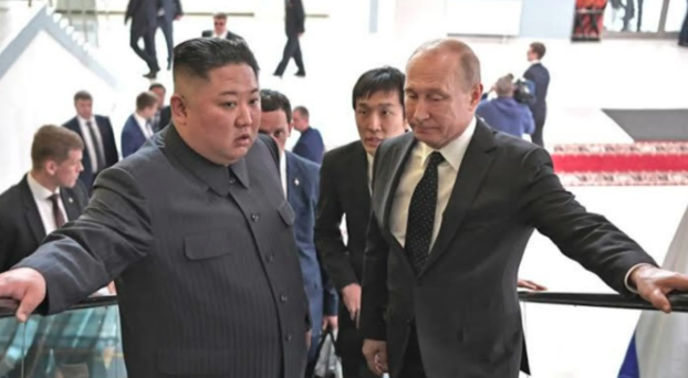 金正恩和普丁通話，北韓媒體稱雙方在「溫暖的氛圍」中互相問候。（翻攝自X @kimjungil2）