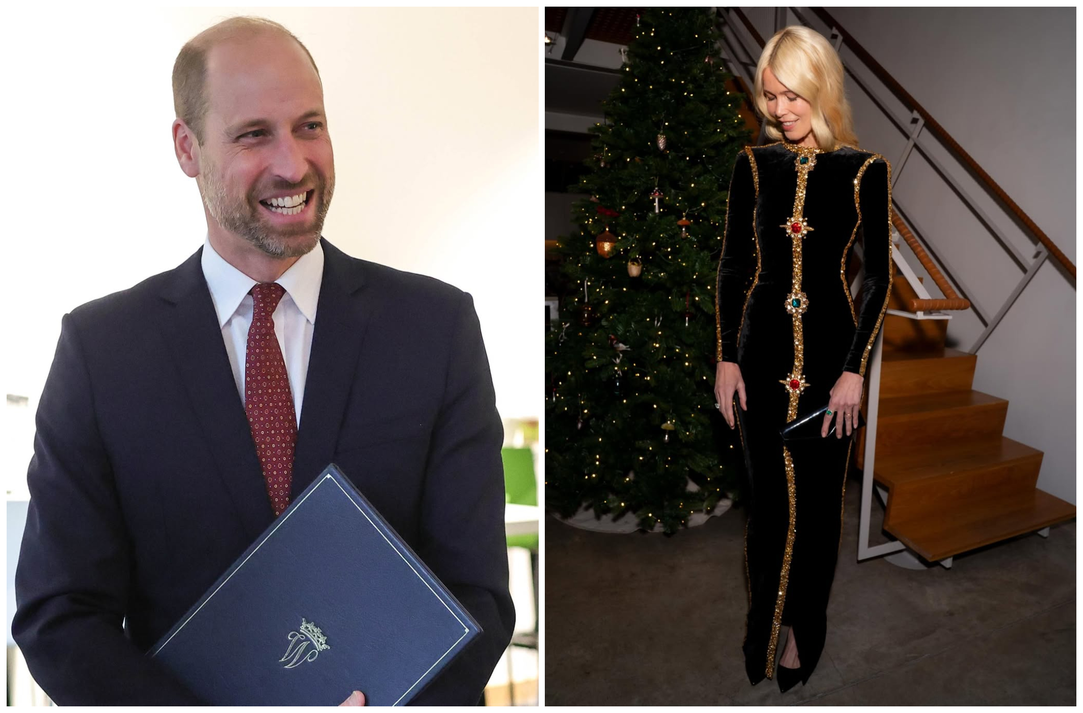 威廉王子再見到年少時期的女神克勞蒂亞雪佛。（翻攝princeandprincessofwales IG、claudiaschiffer IG）