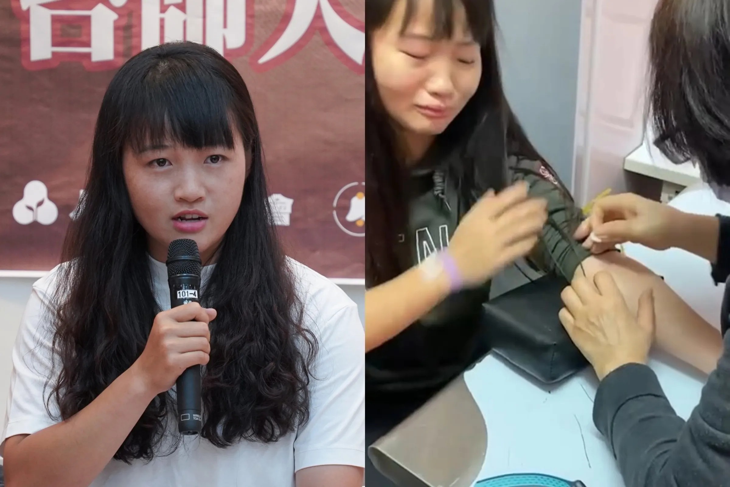 吹哨者簡奇陞在記者會上為受害同學發聲，反問台師大，「你們能夠還一張領不到的畢業證書，還有見不到的爸爸嗎？老師？」。資料照