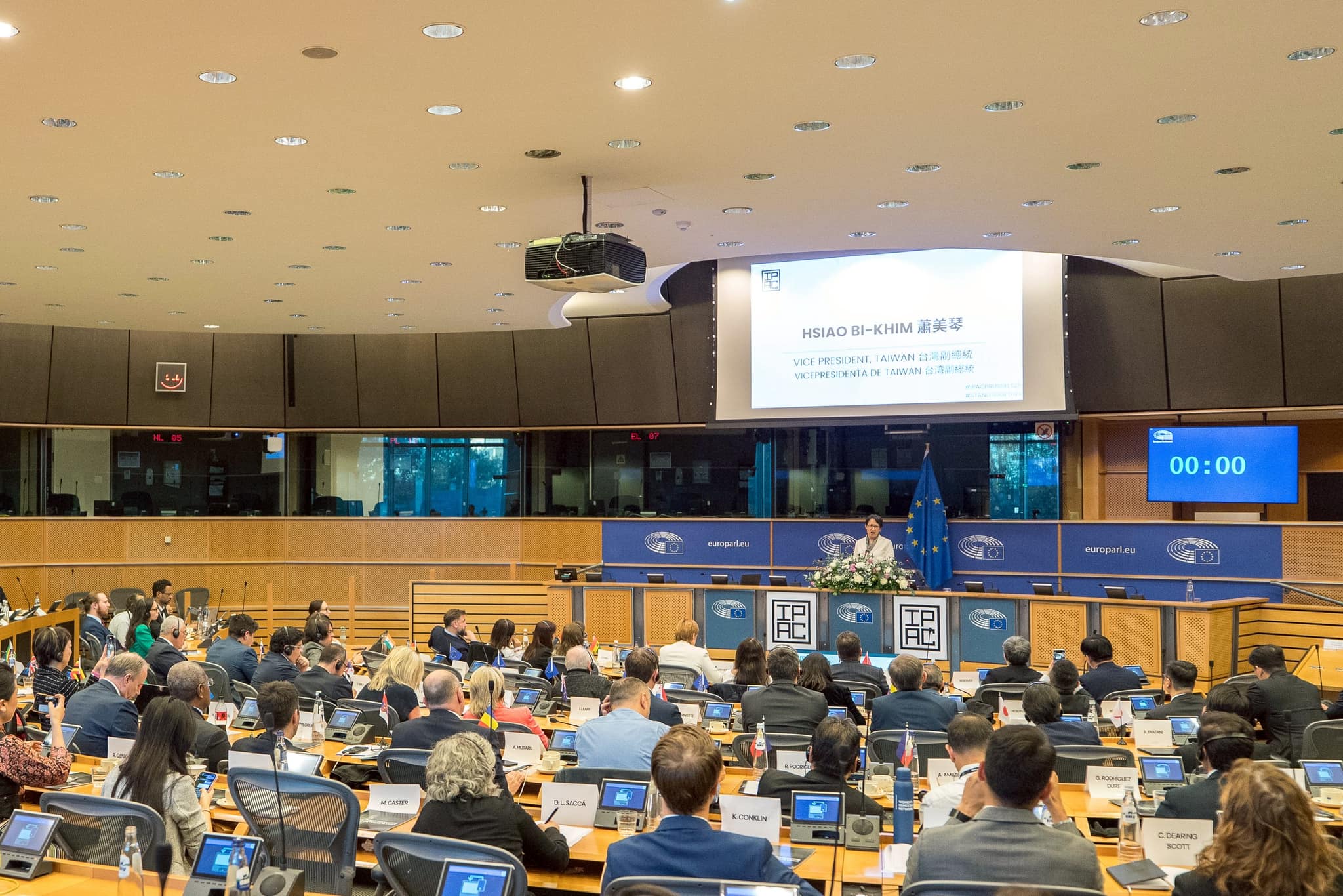 副總統蕭美琴日前赴歐洲出席IPAC發表演說，被視為是外交上的突破。（翻攝蕭美琴臉書）