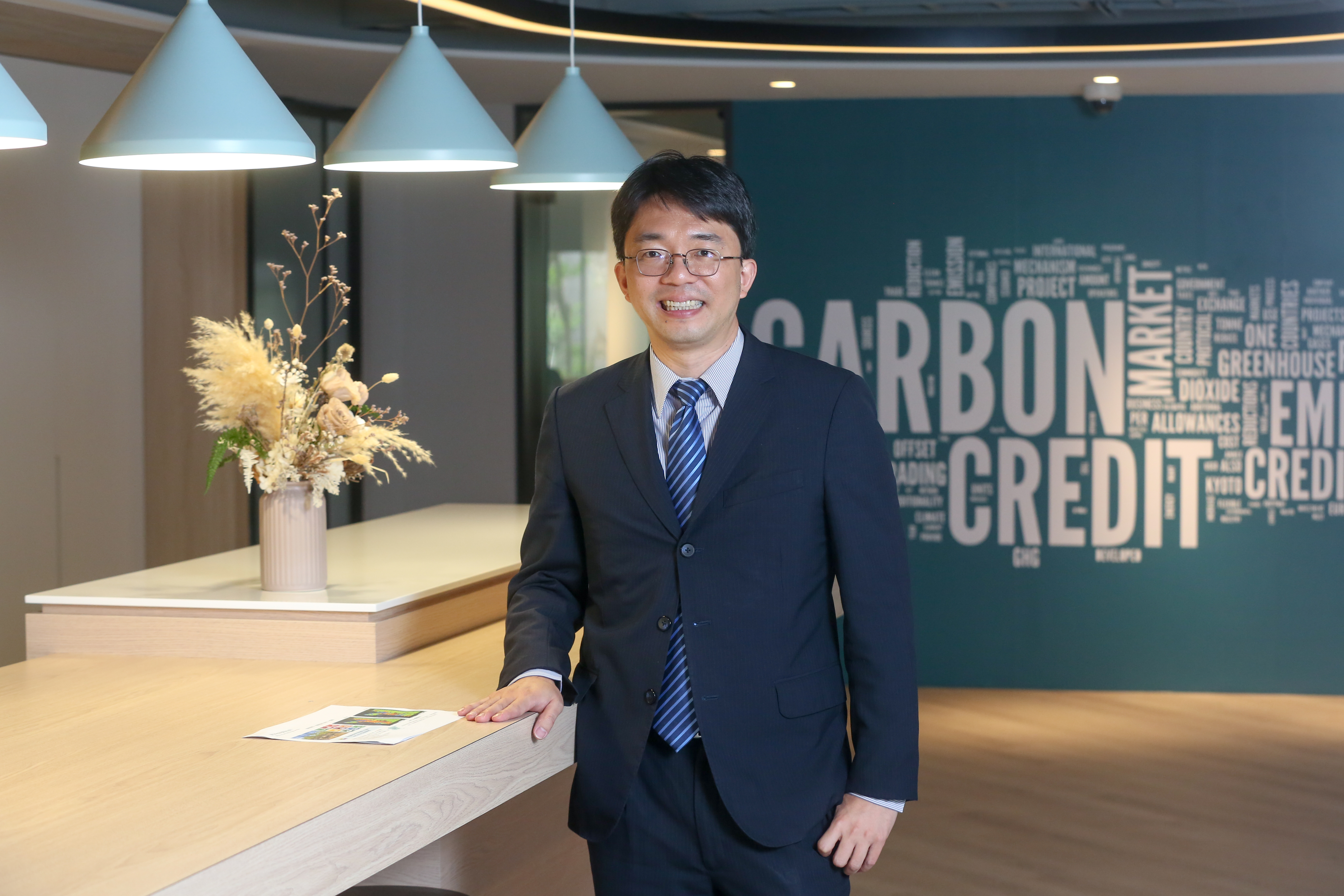 碳交所接下來還要引進ARR綠碳專案，所屬國家是台灣邦交國，讓國民外交延伸至綠色永續。（圖為碳交所總經理田建中）