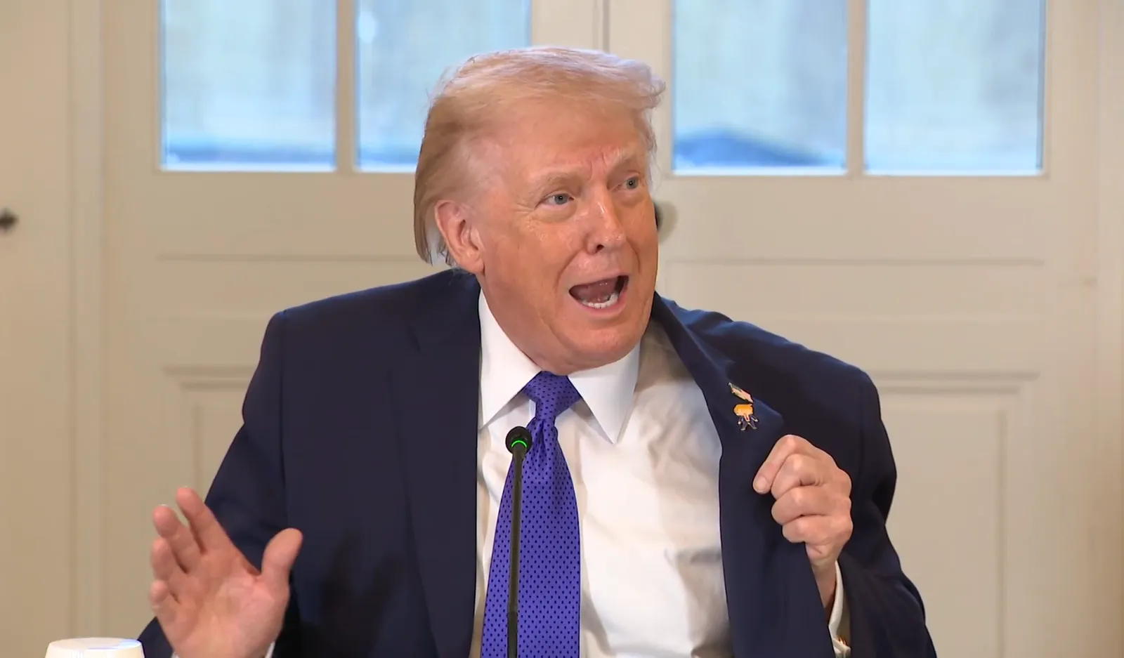 面對伊朗威脅，川普回應，美國將採取毀滅性報復，讓伊朗「從地球表面徹底消失」。（翻攝自The White House YouTube頻道）