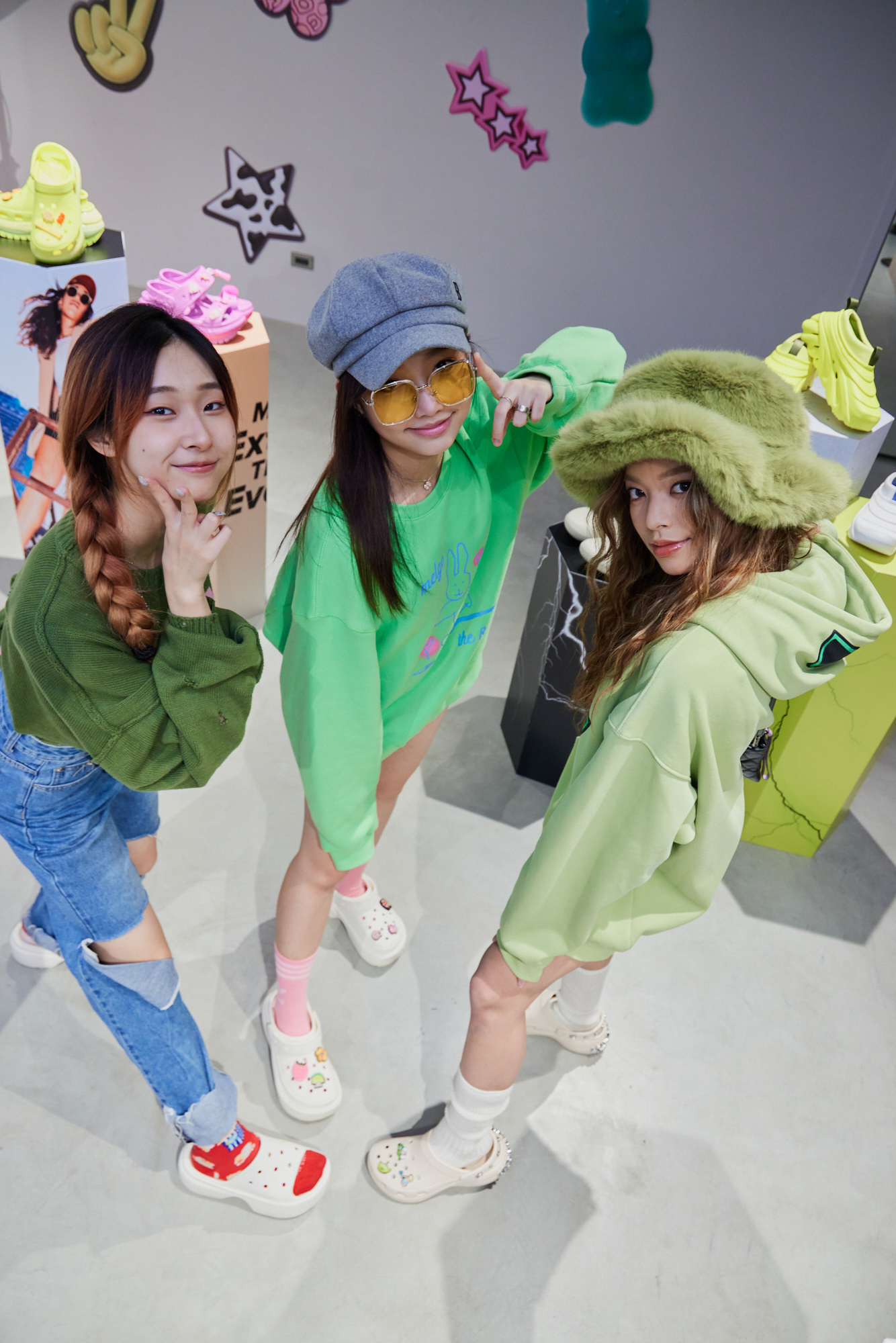 女團「babyMINT」薄荷水晶檔出席CROCS品牌派對。(CROCS提供)