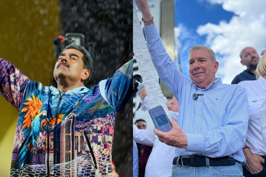 委內瑞拉大選爭議不斷，現任總統馬杜洛（左）與反對派候選人岡薩雷斯（右）誰輸誰贏各執一詞。（翻攝自Nicolás Maduro、Edmundo González Urrutia臉書）