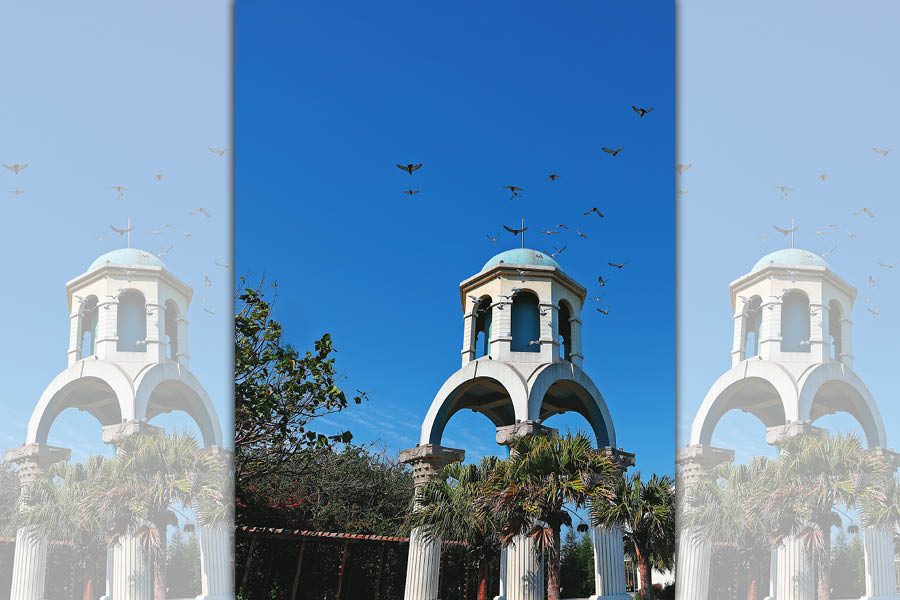 新竹漁港的幸福鐘周遭也是許多新人拍攝歐式風格婚紗的選項之一。