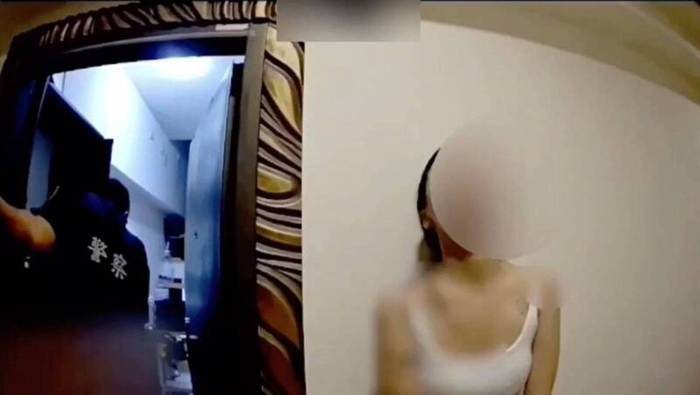 王姓女子上身赤裸闖進鄰居家裡,女警將她強制著裝後,她才發現跑錯地方。(警方提供)