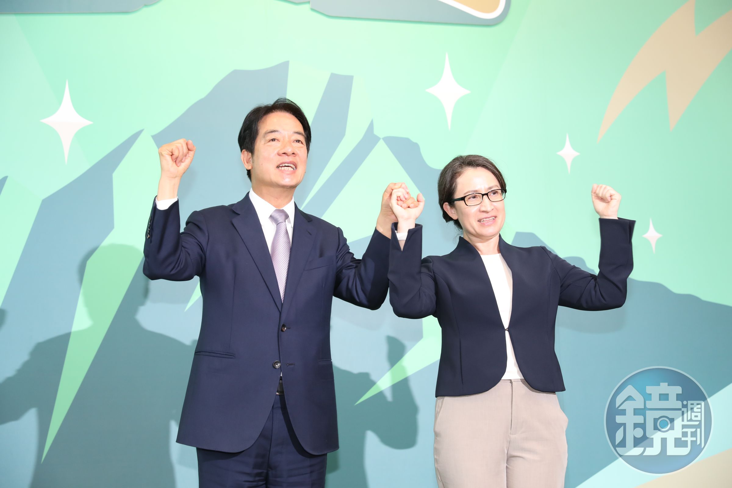 民進黨總統參選人賴清德今(20日)在競總舉行記者會,正式介紹副手蕭美琴登場。