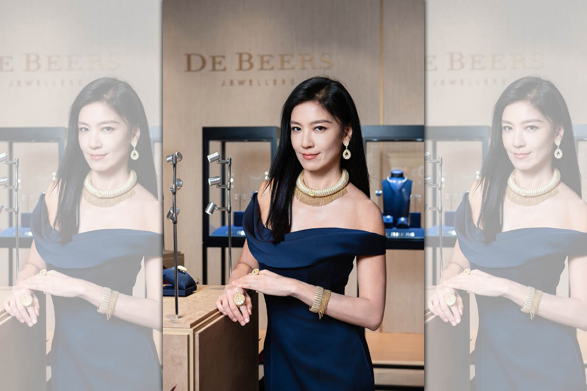 林熙蕾出席De Beers Forces of Nature高級珠寶展演繹Protection套組。約NT$40,250,000（De Beers提供）