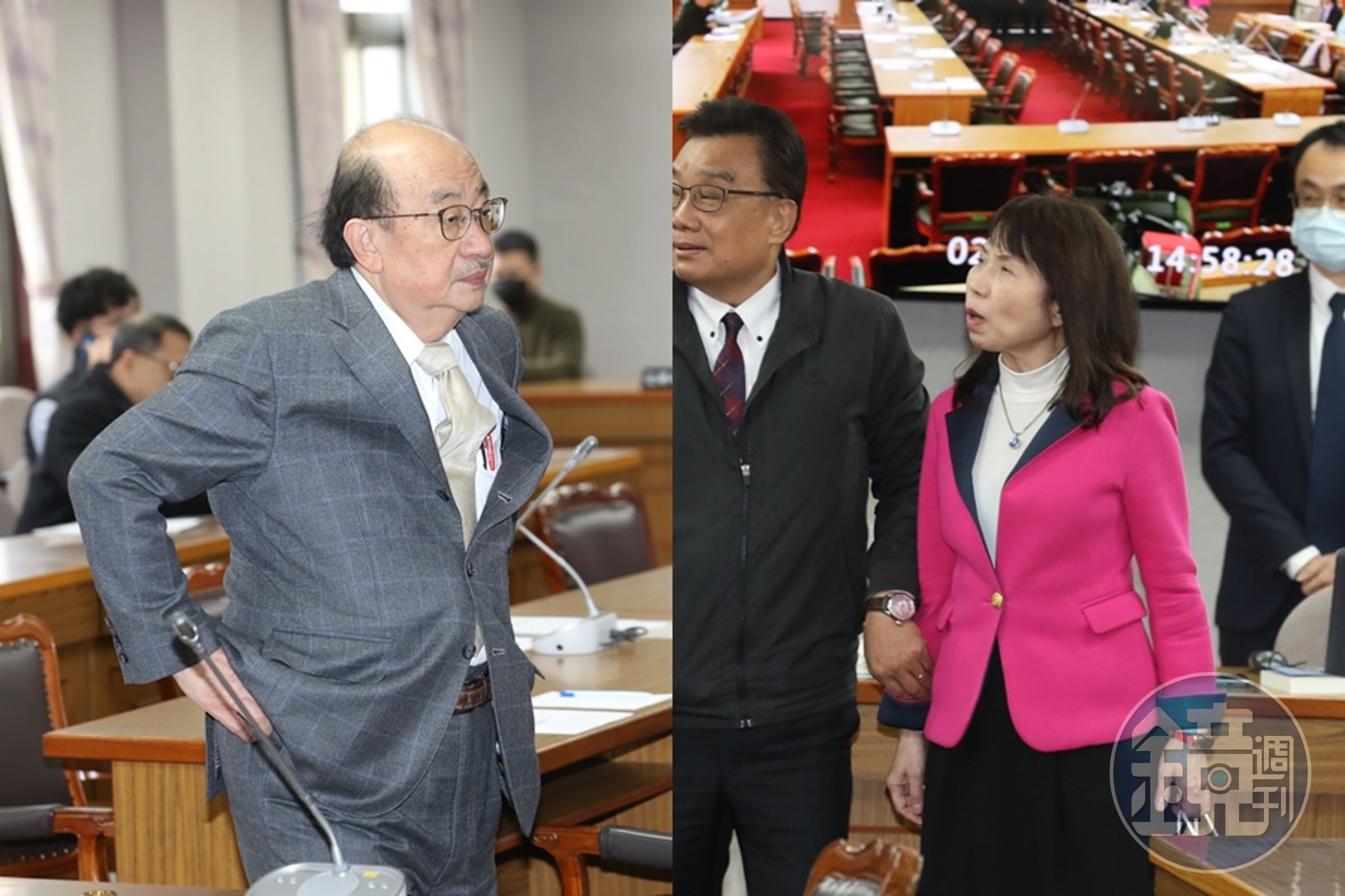 民眾黨立委陳昭姿（右）昨突然在立院開嗆綠委柯建銘（左），引發議論。