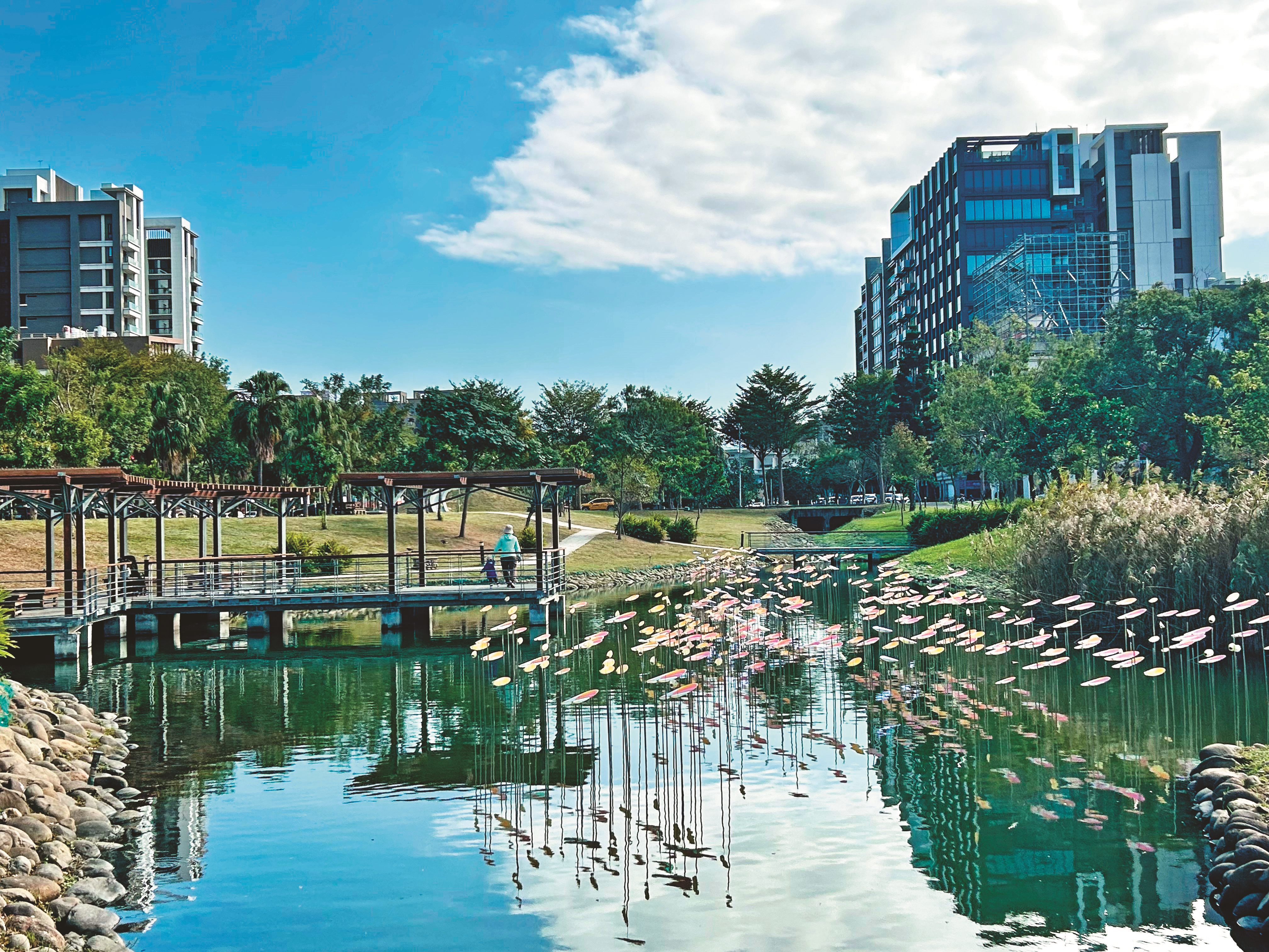 新竹縣政府邀請您於12月20日到114年2月16日走訪東興圳，感受與自然互動、詩意濃厚的光藝節。（新竹縣政府提供）