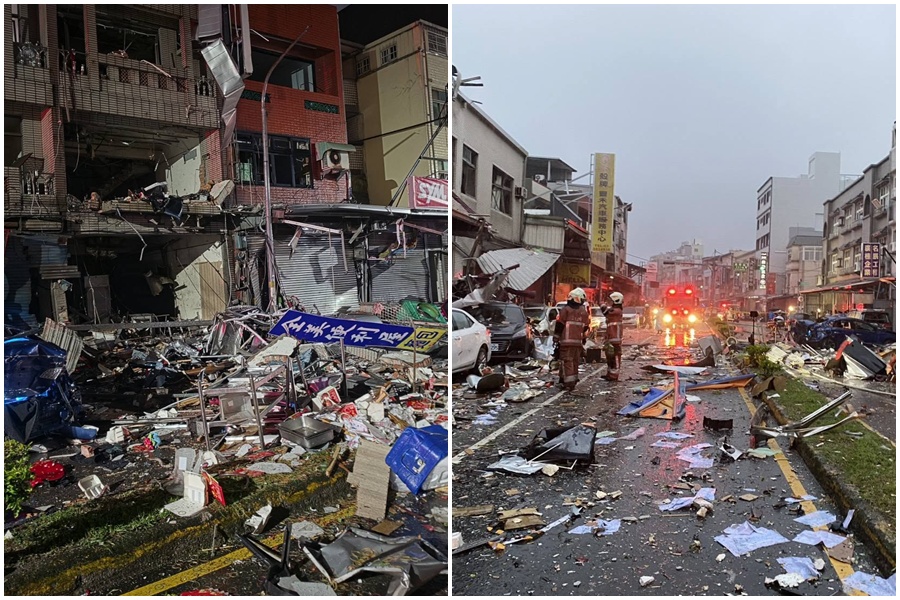 新竹市東區高翠路一間連鎖便當店凌晨發生瓦斯氣爆,造成2死2傷悲劇。(翻攝許修睿、Sweety施淑婷臉書)
