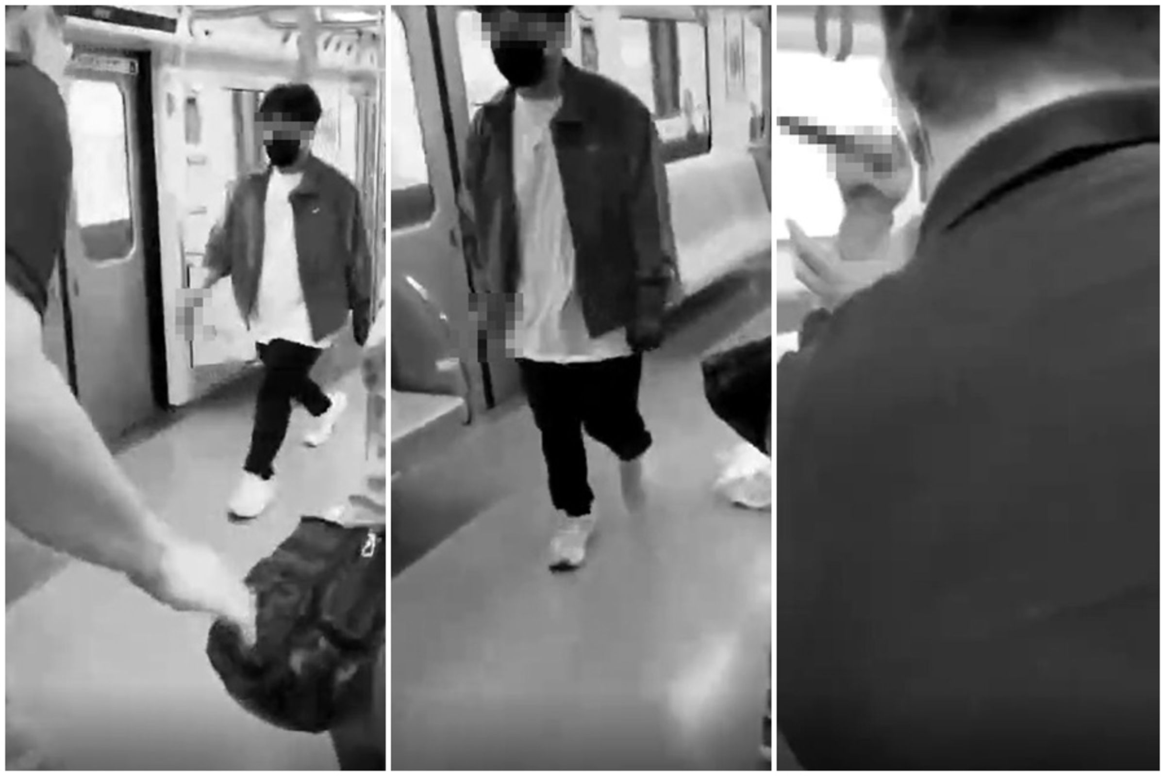 中捷隨機砍人事件另一段現場乘客錄影畫面曝光。（翻攝自爆料公社）