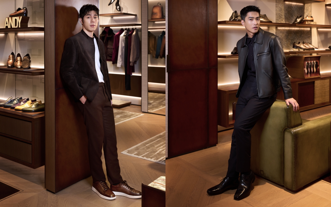 （左起）詹懷雲、曾敬驊出席Berluti台北101全新形象旗艦店開幕活動。（Berluti提供）