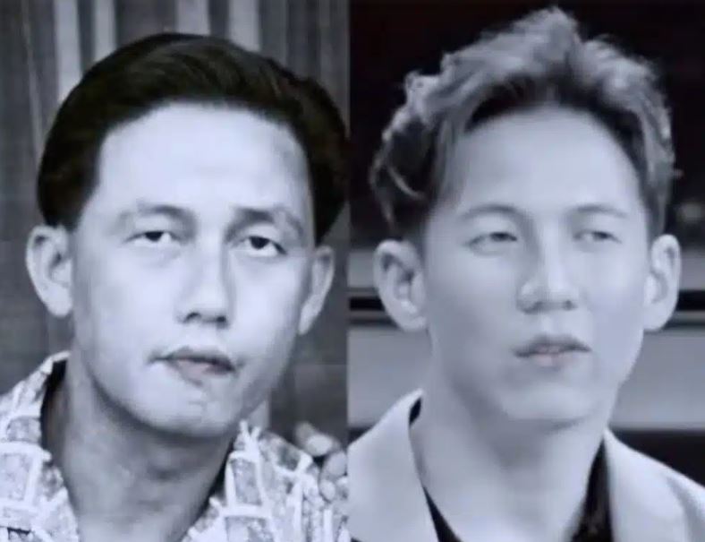 泰國網友翻出Sai Scott與其外公Chamnong Bhirombhakdi年輕時的照片，發現兩人的五官神情驚人地相似。（翻攝畫面）