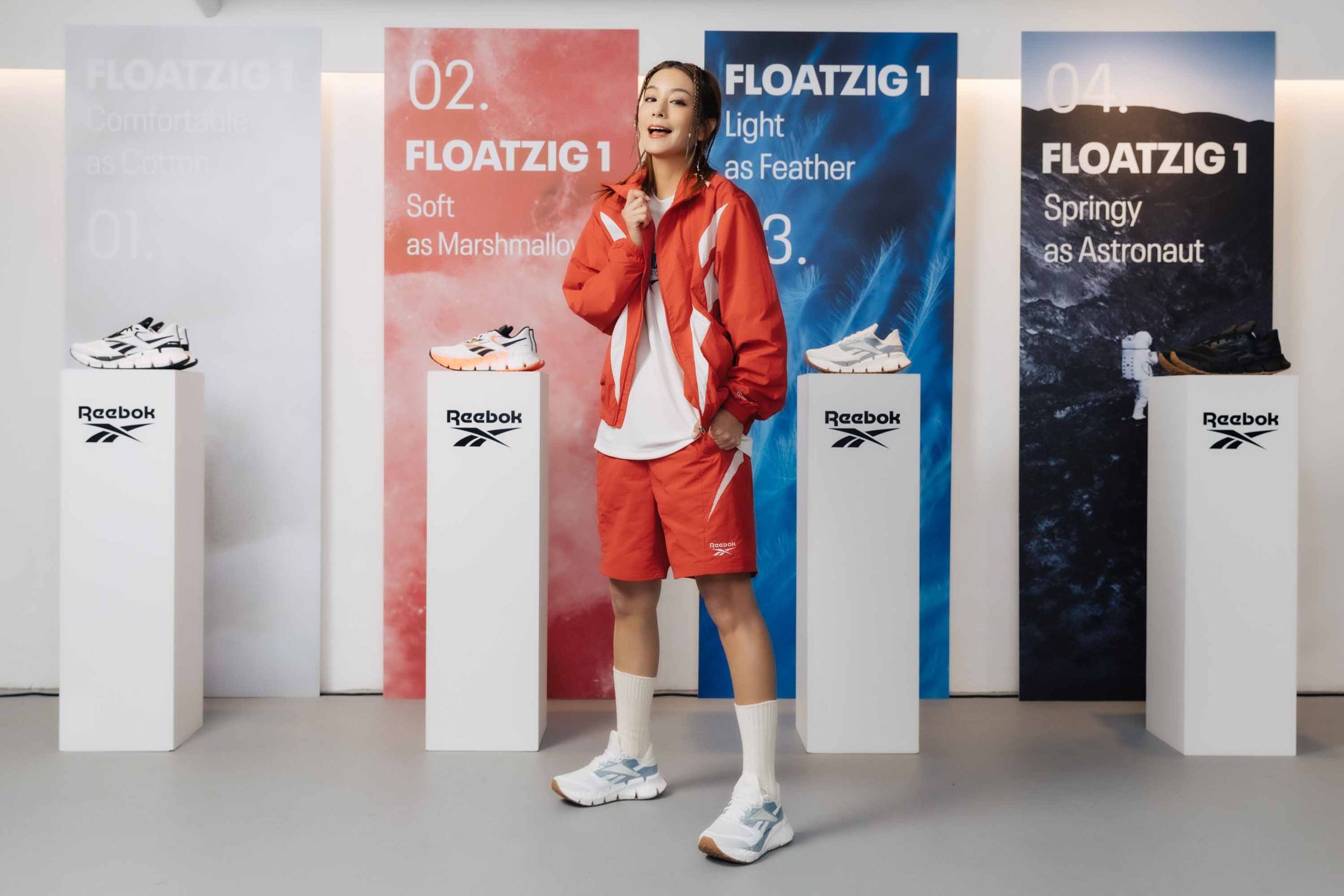 莎莎6日現身Reebok FLOATZIG鞋款展示會。(Reebok提供)