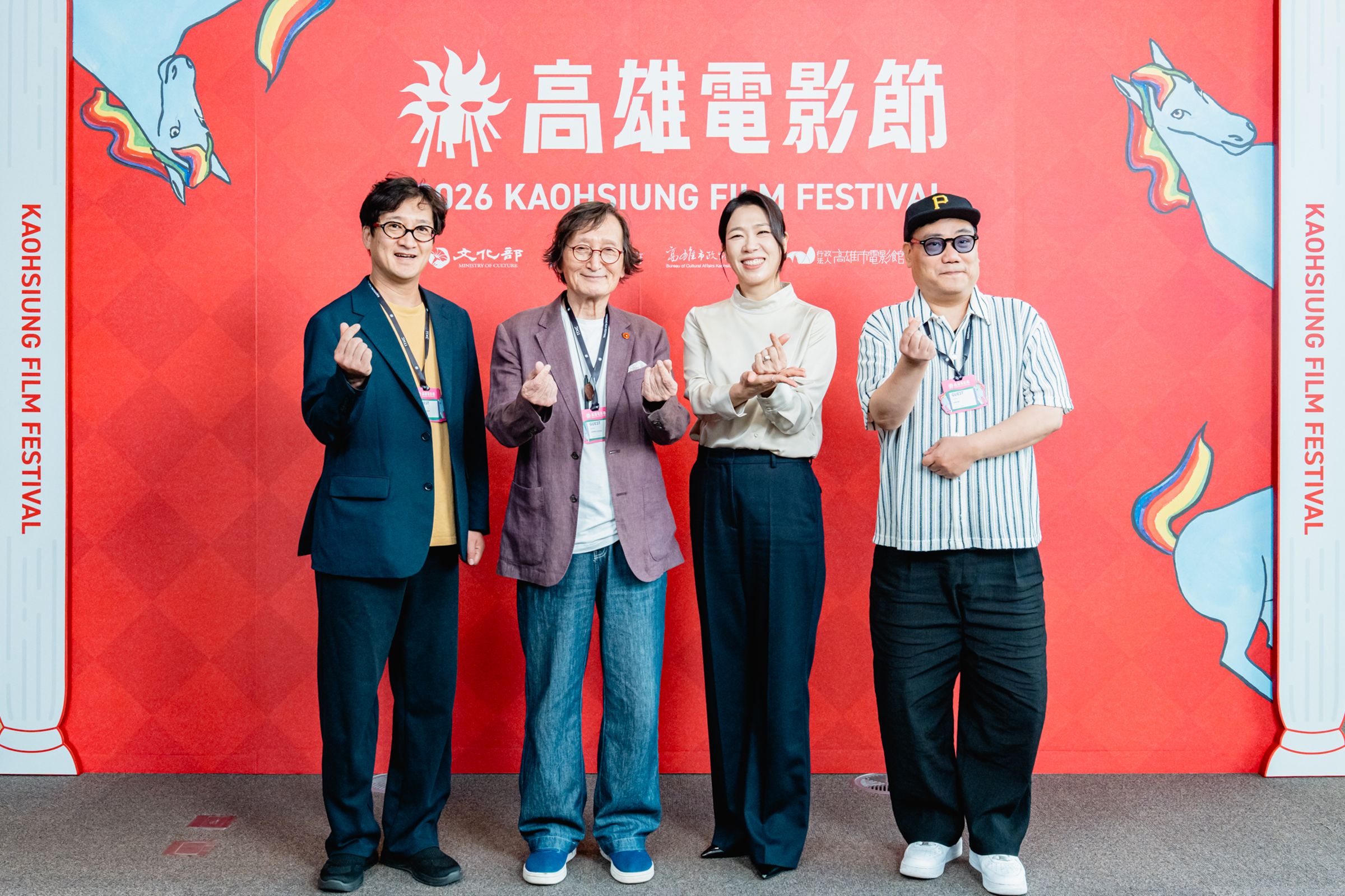 《我的名字是…》監製鄭相敏、導演鄭智泳、演員廉惠蘭、配樂家申旻出席該片於高雄電影節的首映及媒體聯訪。（高雄電影節提供）