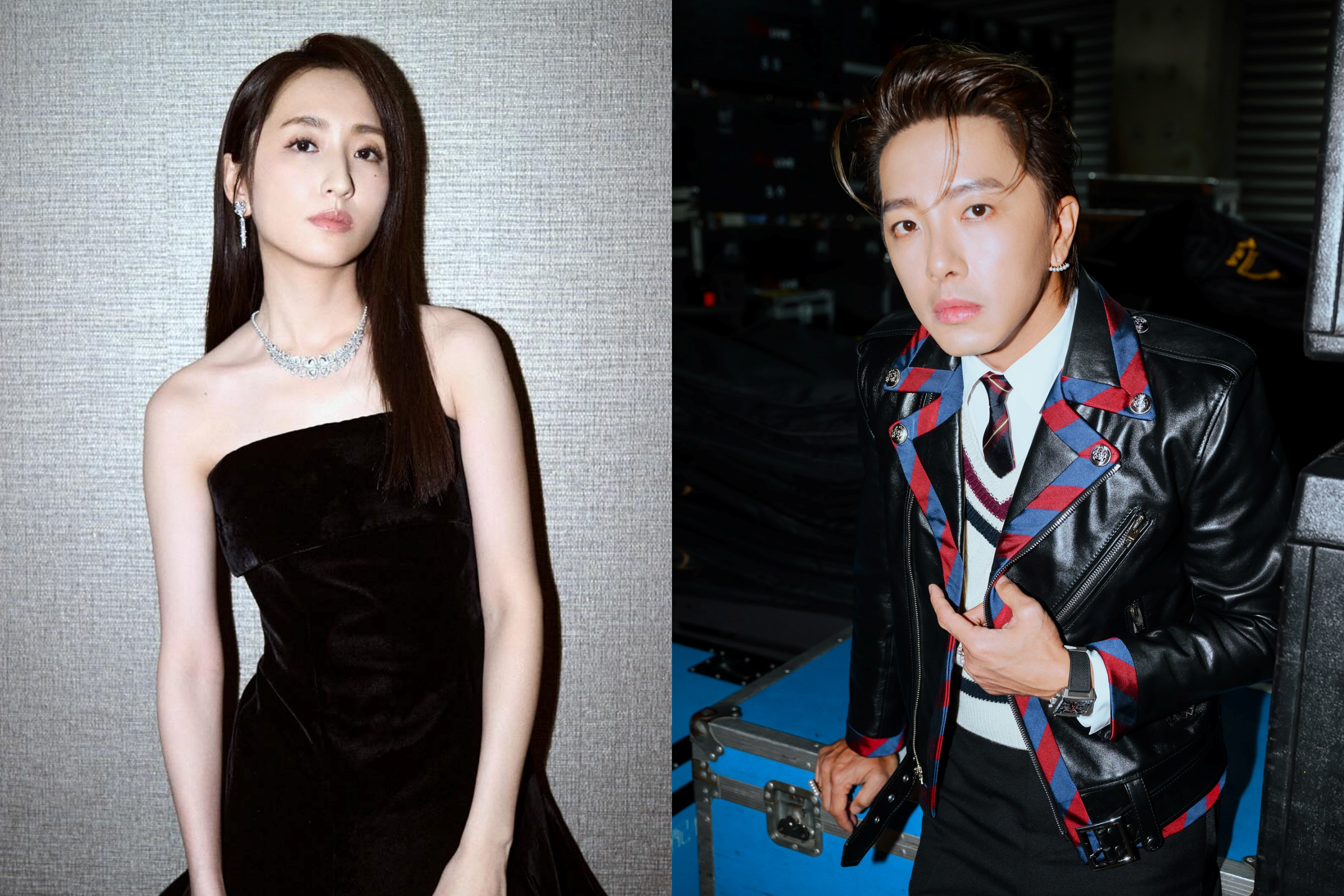 針對坤達今早湊巧出境，妻子柯佳嬿表示是為了工作。（合成圖，左翻攝柯佳嬿臉書、右翻攝坤達臉書）