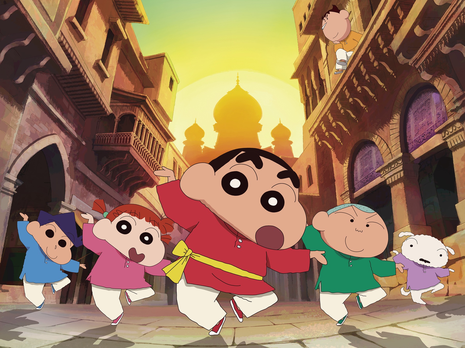 《電影蠟筆小新：超華麗！灼熱的春日部舞者們》是該系列首度以印度為舞台的作品。（車庫娛樂提供）