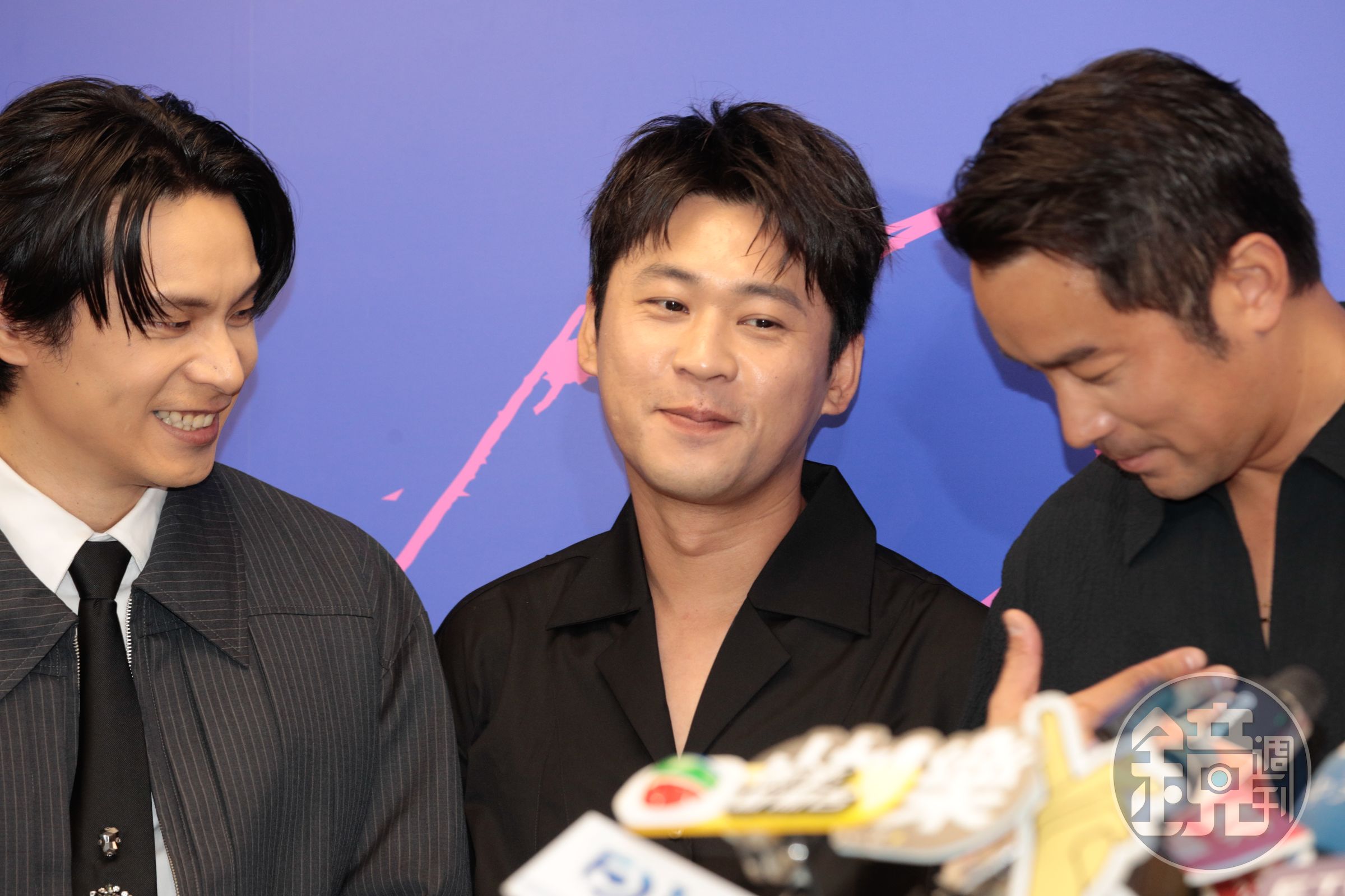 姚淳耀（左起）、黃迪揚、張孝全三人在新戲裡演難兄難弟。蕭志傑攝