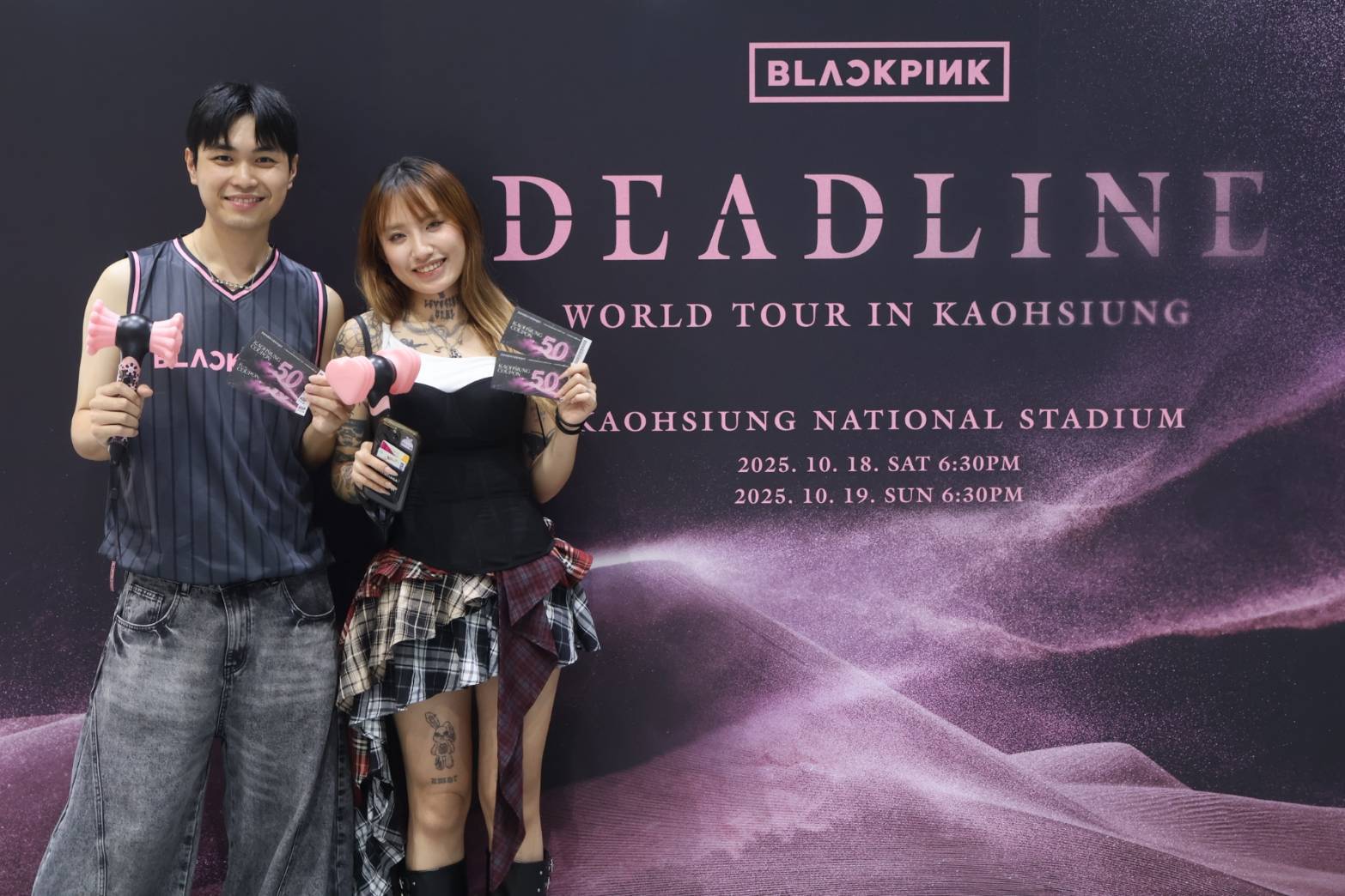 年10月世界級女團BLACKPINK在高雄世運主場館開演唱會，掀起「粉紅浪潮」。（高雄市政府提供）